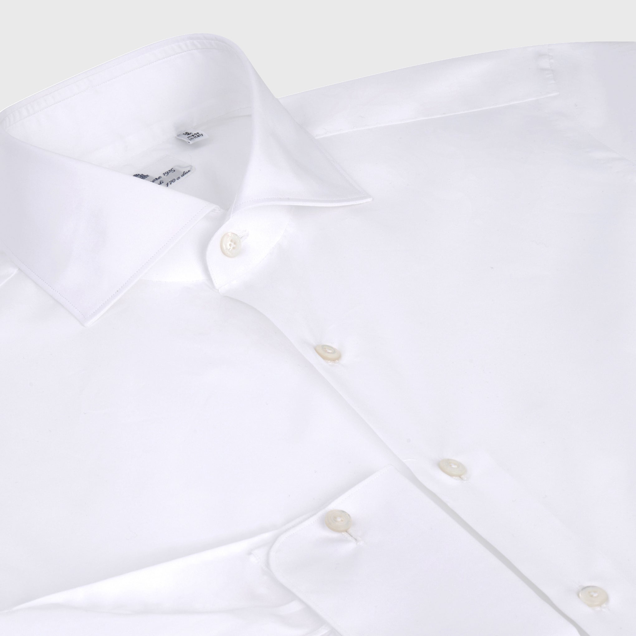 Milano shirt slim fit Egyptian cotton Giza 45 170/2 white French cuffs Eduardo collar