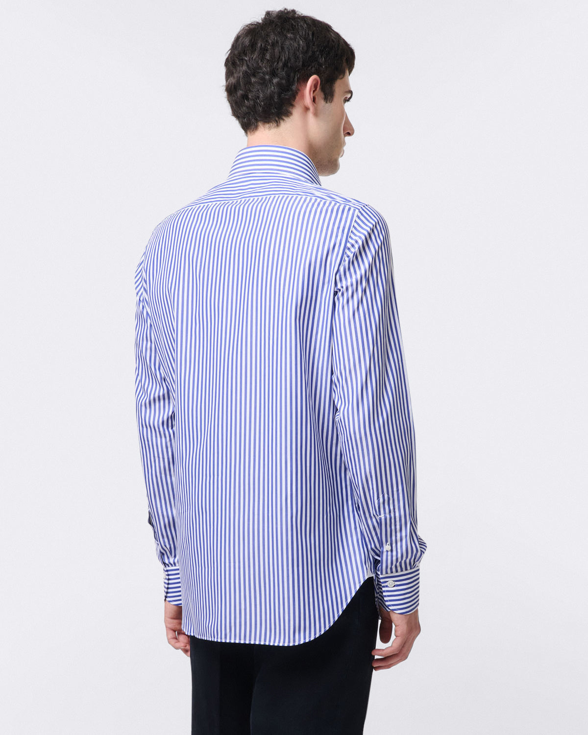 Dress shirt regular 170 a due striped blue Finamore 1925