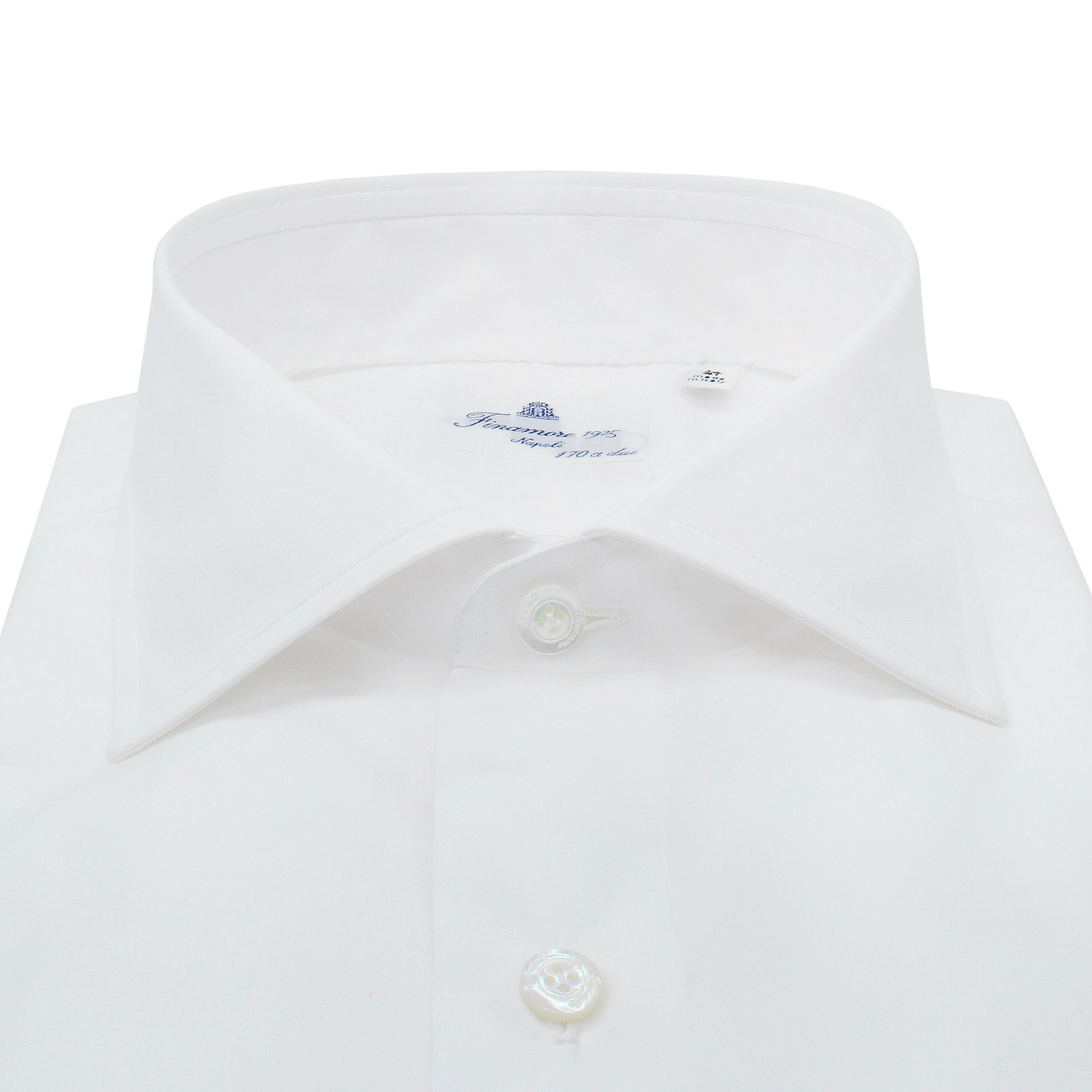 Camicia classica vestibilità regular cotone giza 45 170 a due bianca