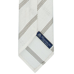 Anversa silk tie with white background and brown stripes