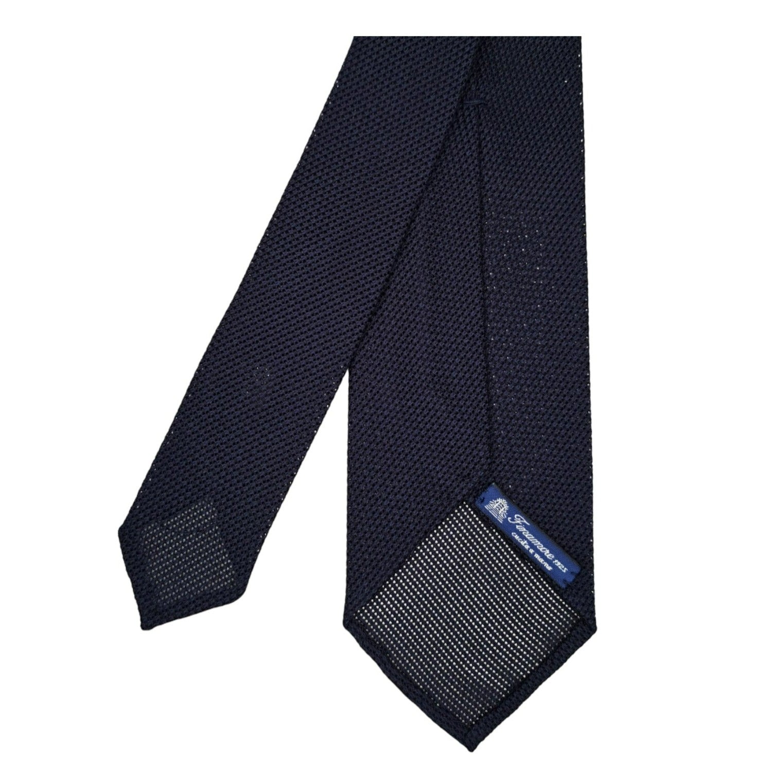 Finamore 1925 Anversa tie in silk gauze single dark blue background