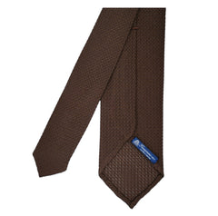 Cravatta Anversa in garza di seta, fondo unico marrone