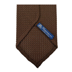 Cravatta Anversa in garza di seta, fondo unico marrone