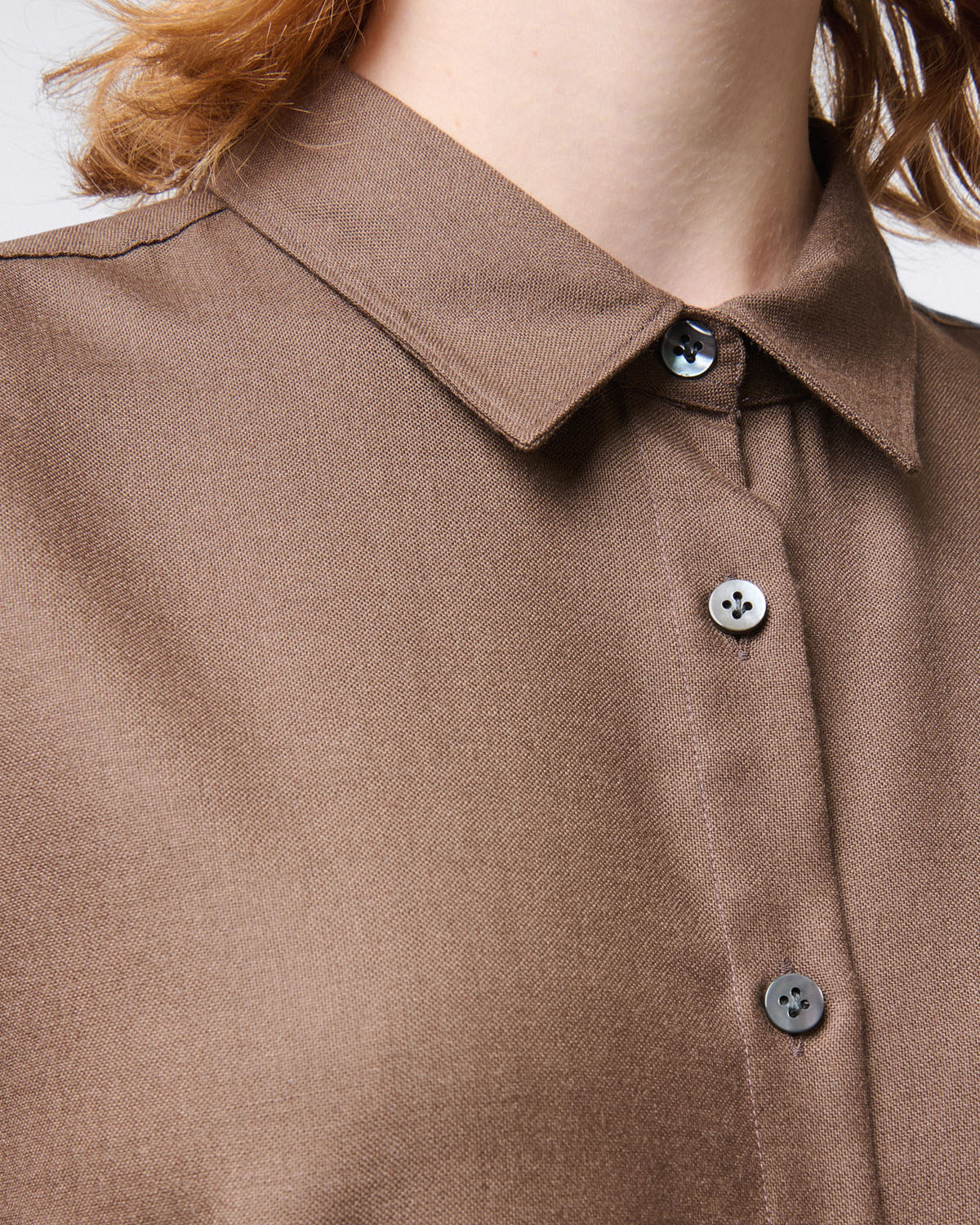 Women's over size shirt in brown cashmere