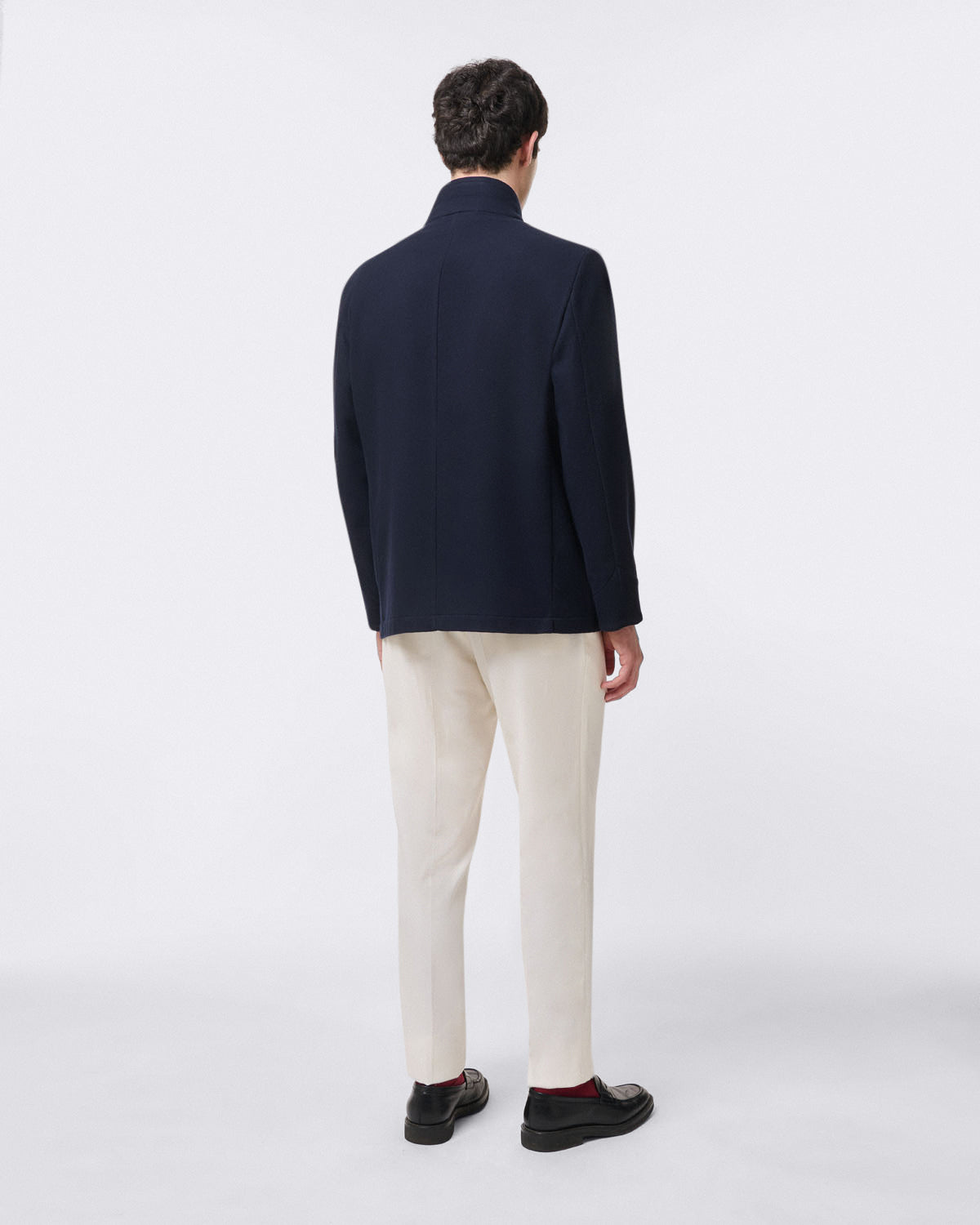 Classic Detroits white trouser with pleats in cotton and wool
