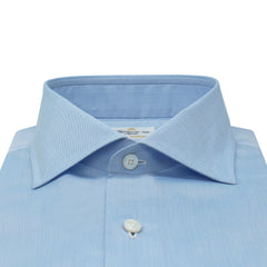 Esclusiva classic tailored shirt in light blu Sea Island cotton twill