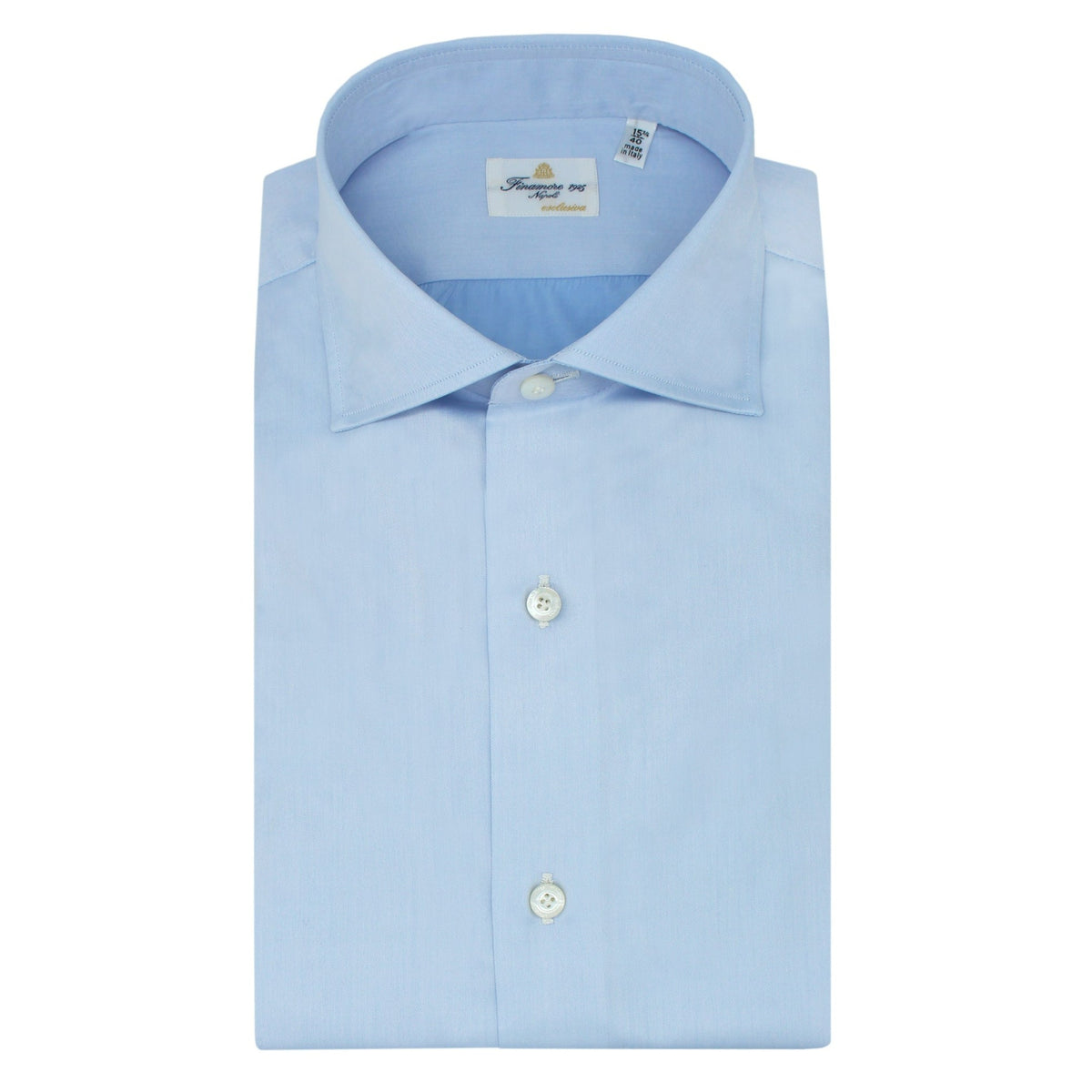 ESCLUSIVA classic shirt in white or light blu cotton Sea Island