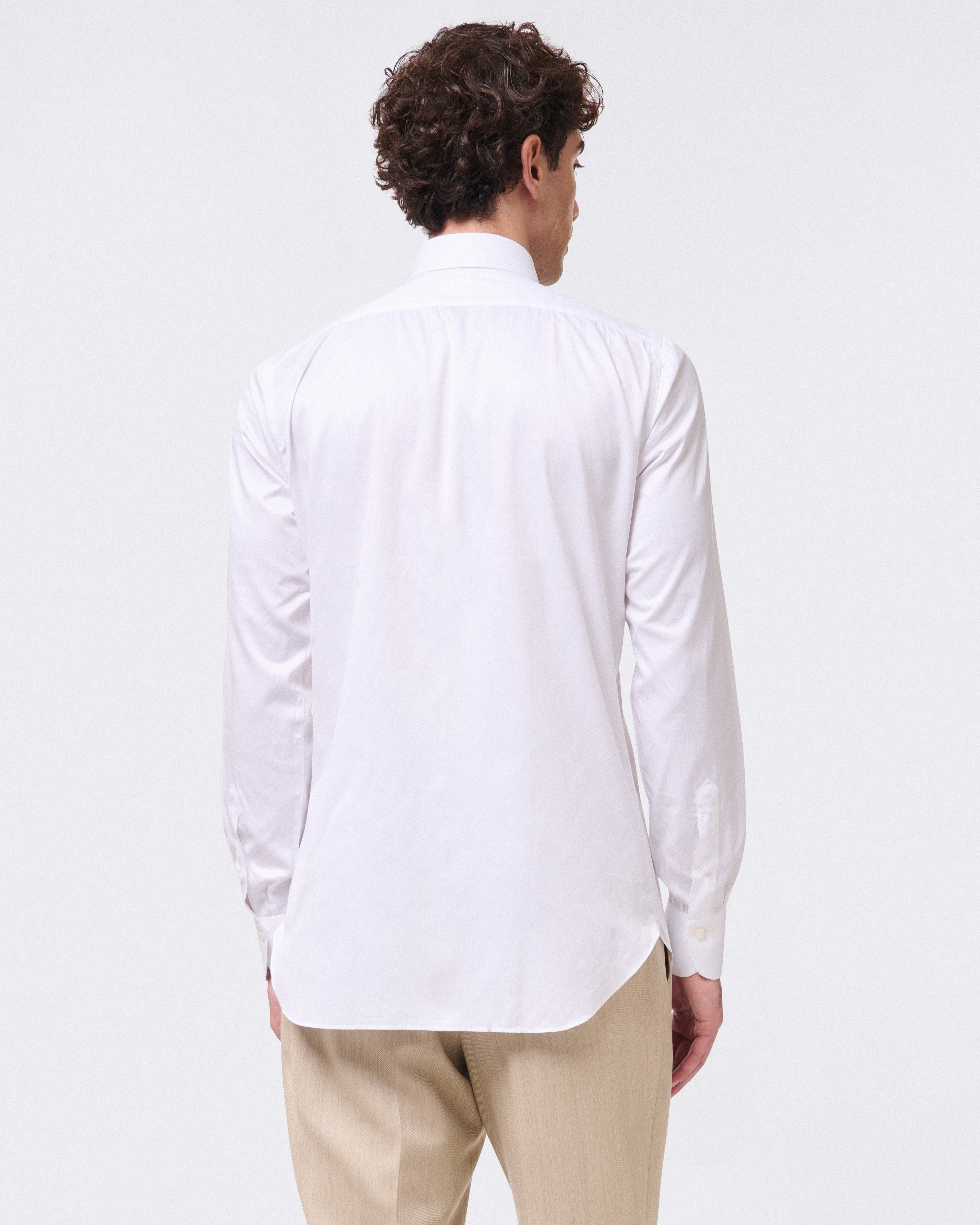 ESCLUSIVA classic shirt in white or light blu cotton Sea Island