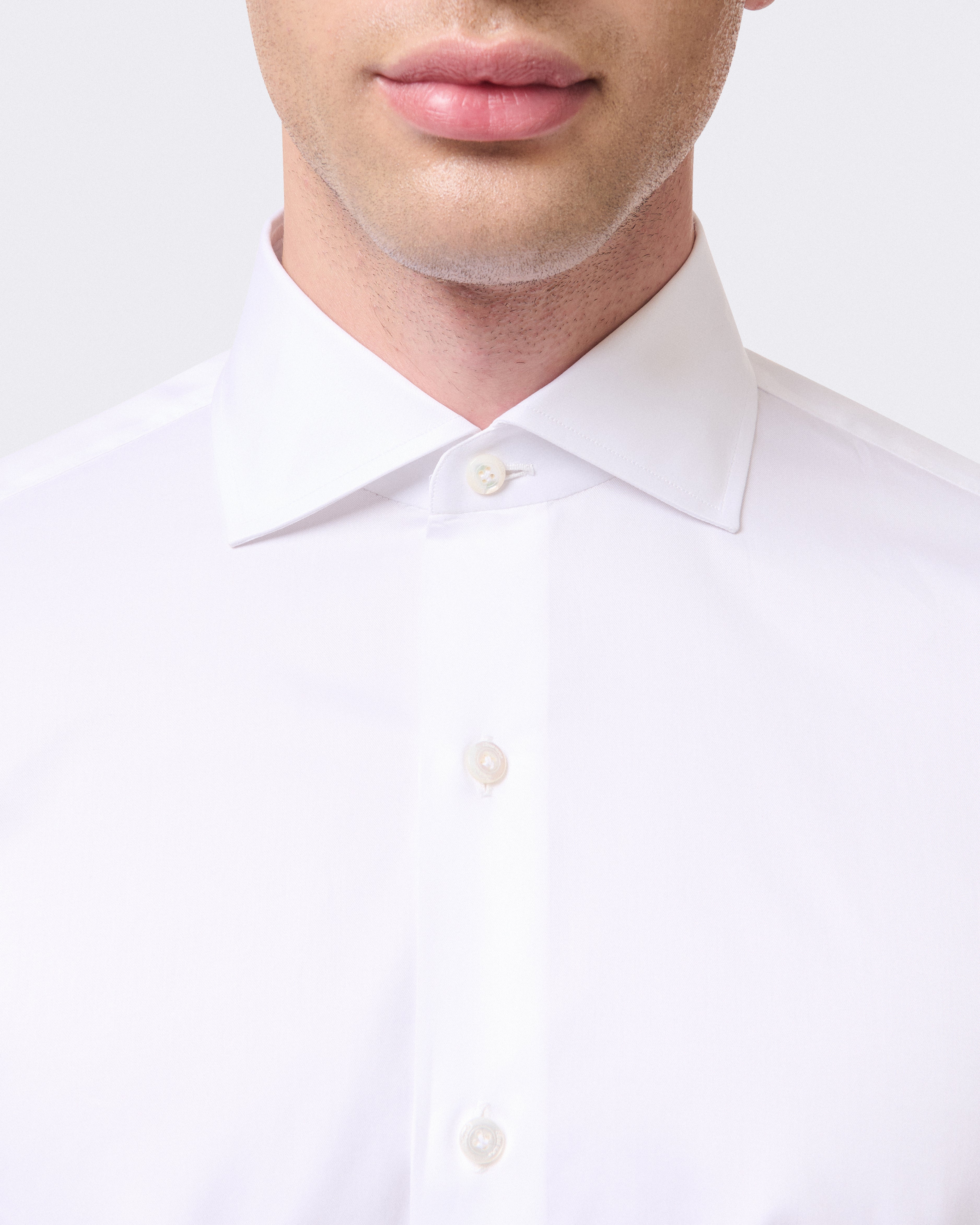 ESCLUSIVA classic shirt in white or light blu cotton Sea Island