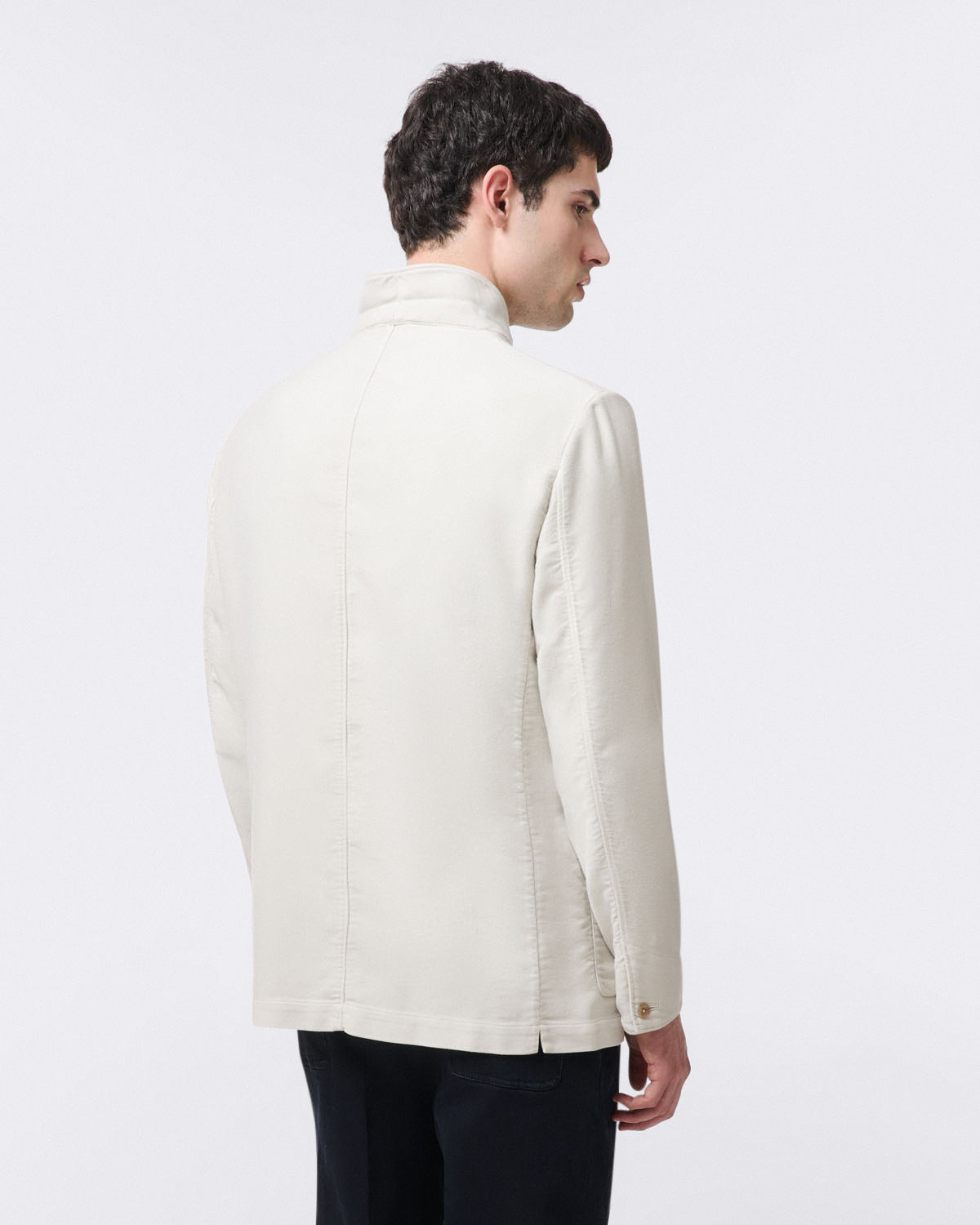 FransM over shirt in fustain. Beige or Light Blue. Garment dyed