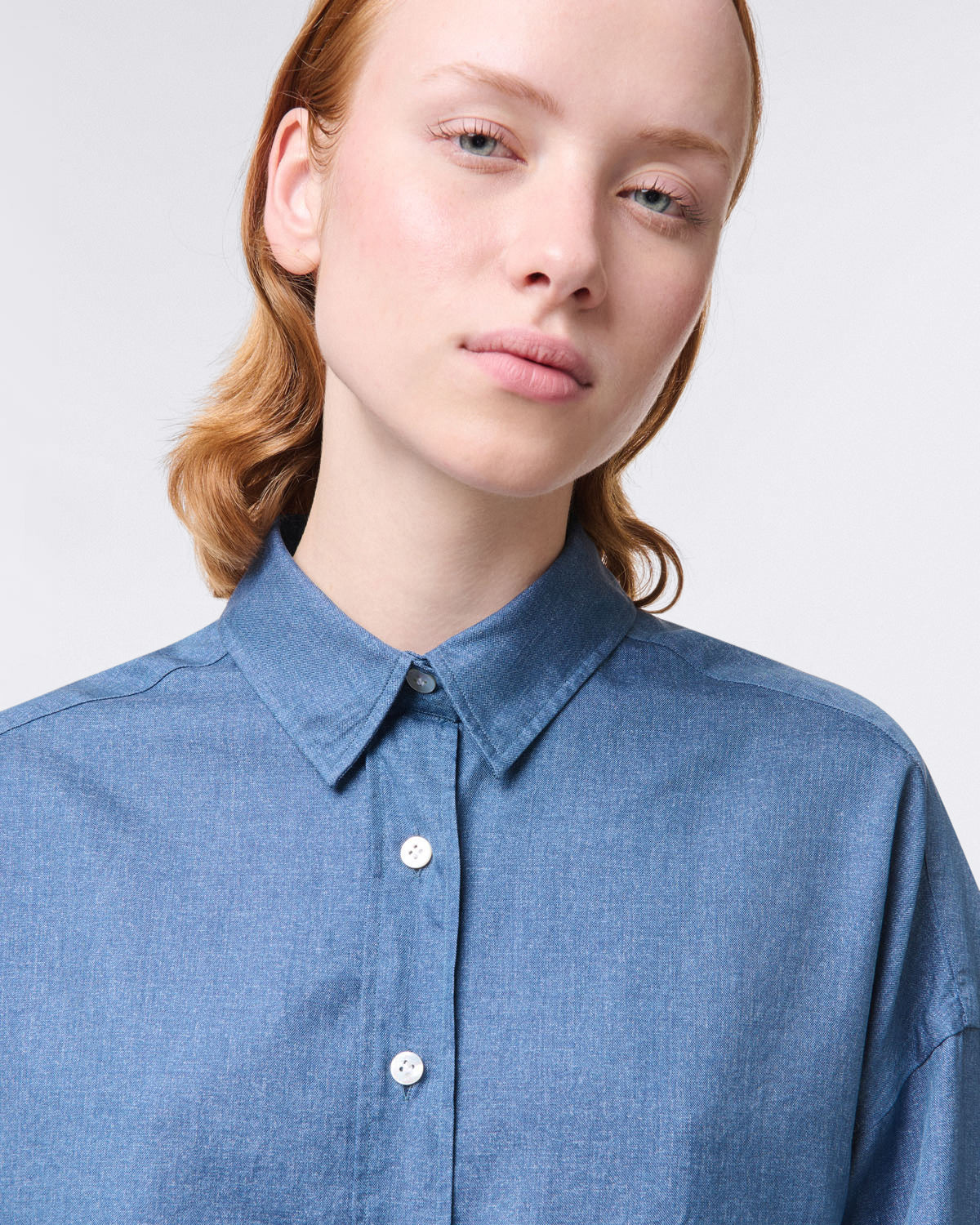 GRACE women's over fit shirt in denim cotton