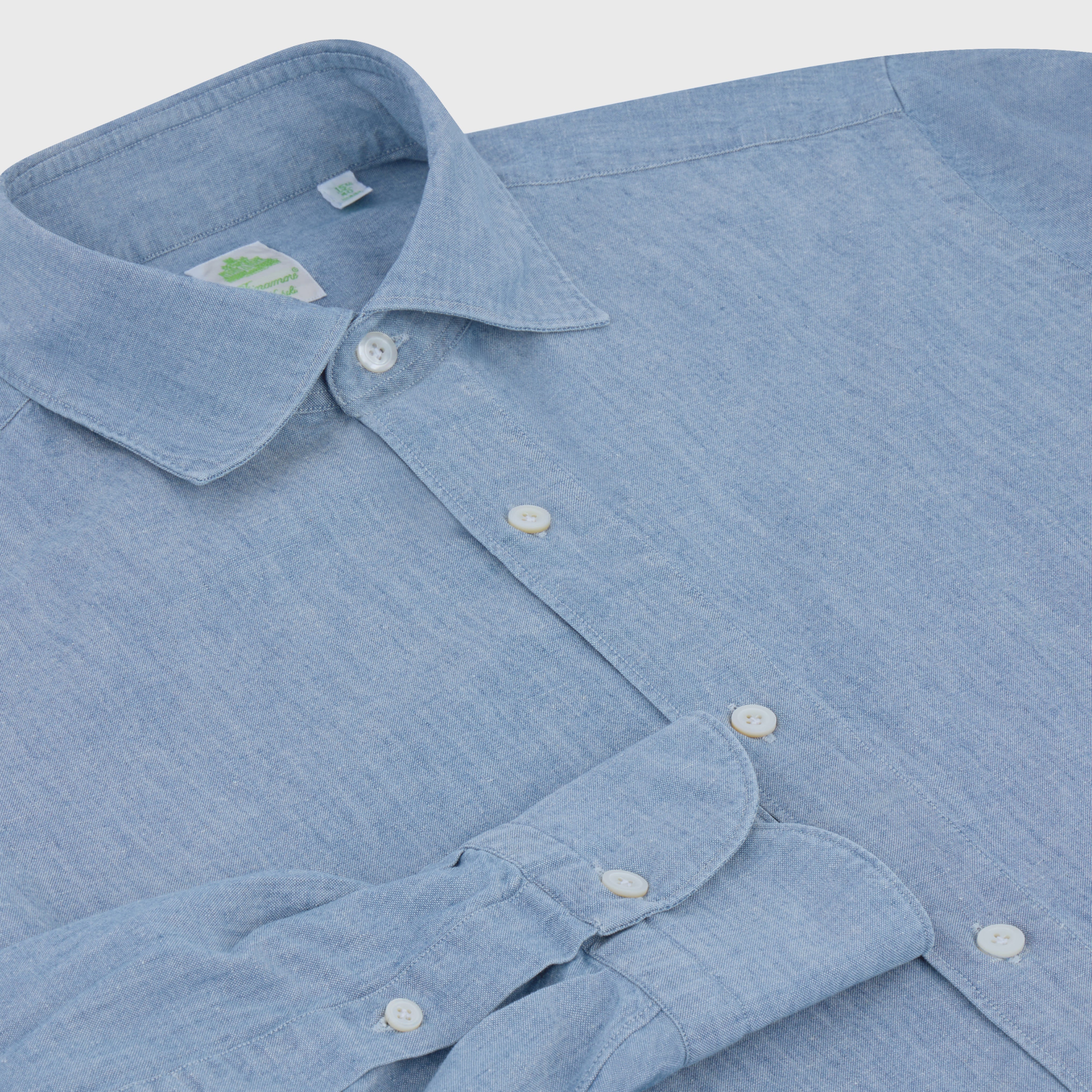 Gaeta regular fit sports shirt in original chambray cotton