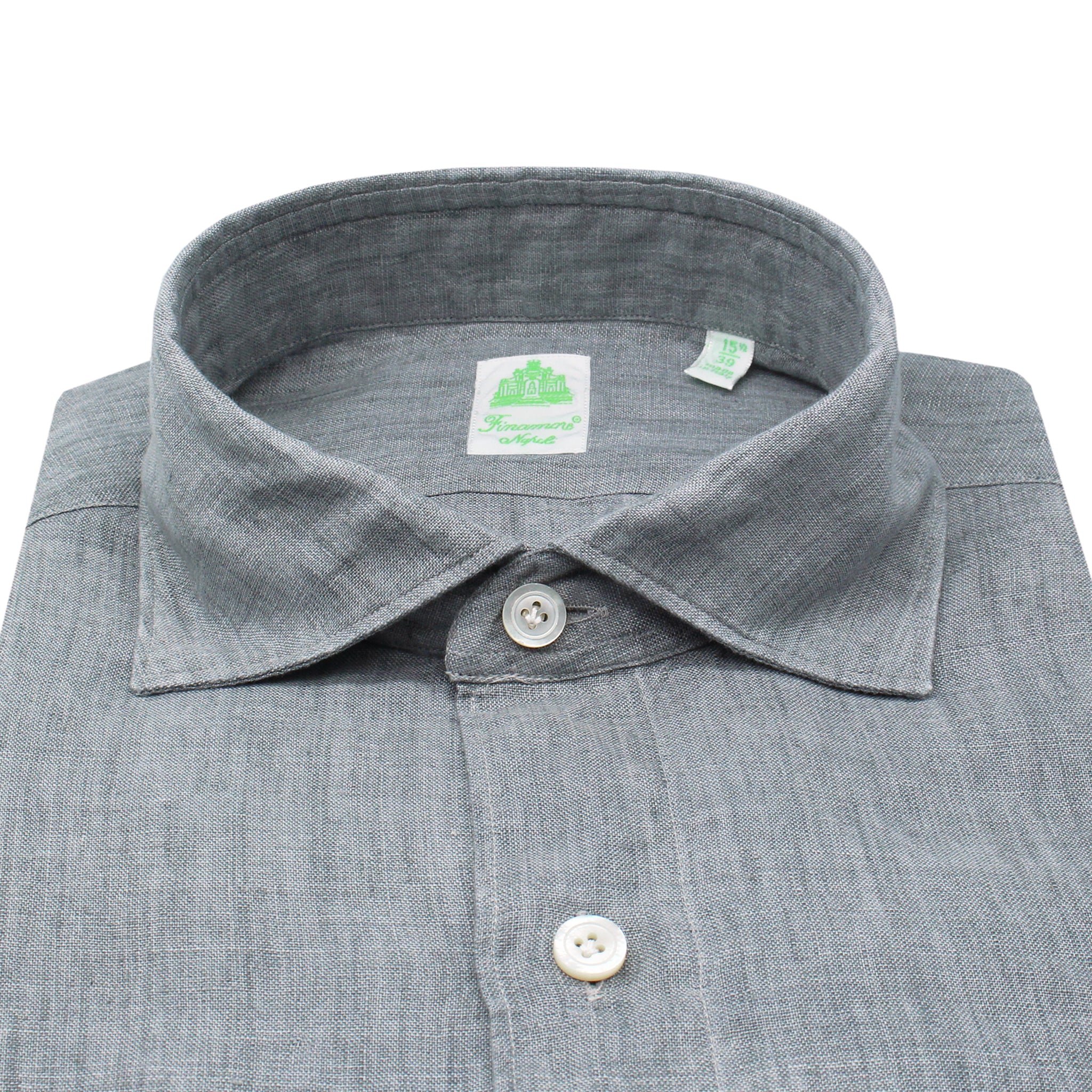 Gaeta regular fit grey linen sports shirt