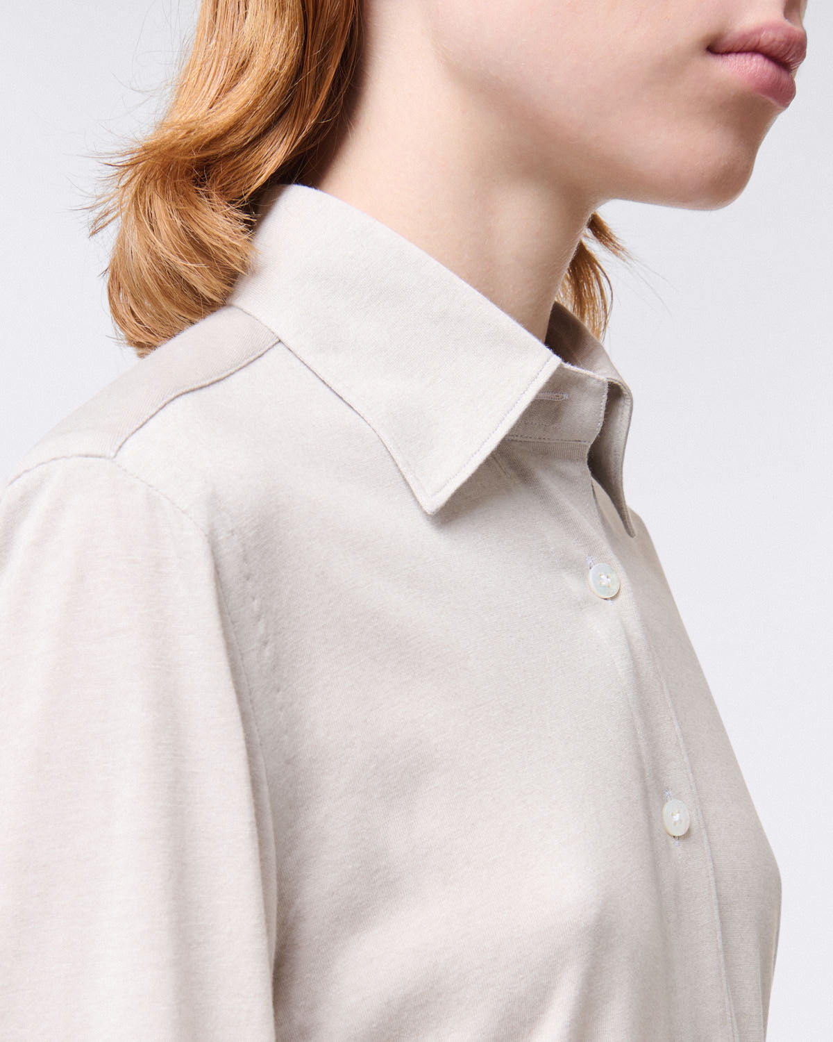 Ivana classic women's shirt in cotton and cashmere jersey