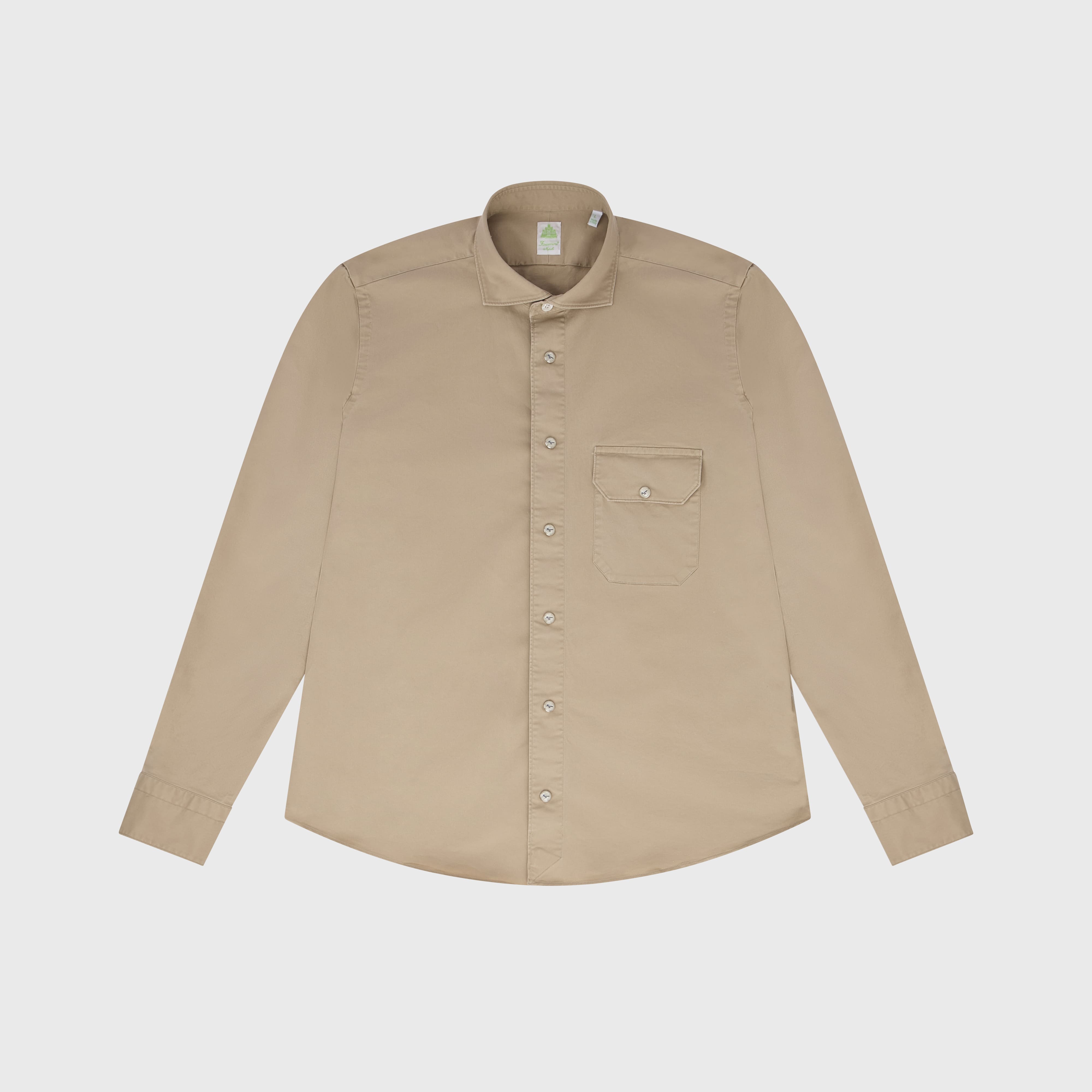 Maratea sport shirt regular fit cotton gabardine enzymed Achille collar