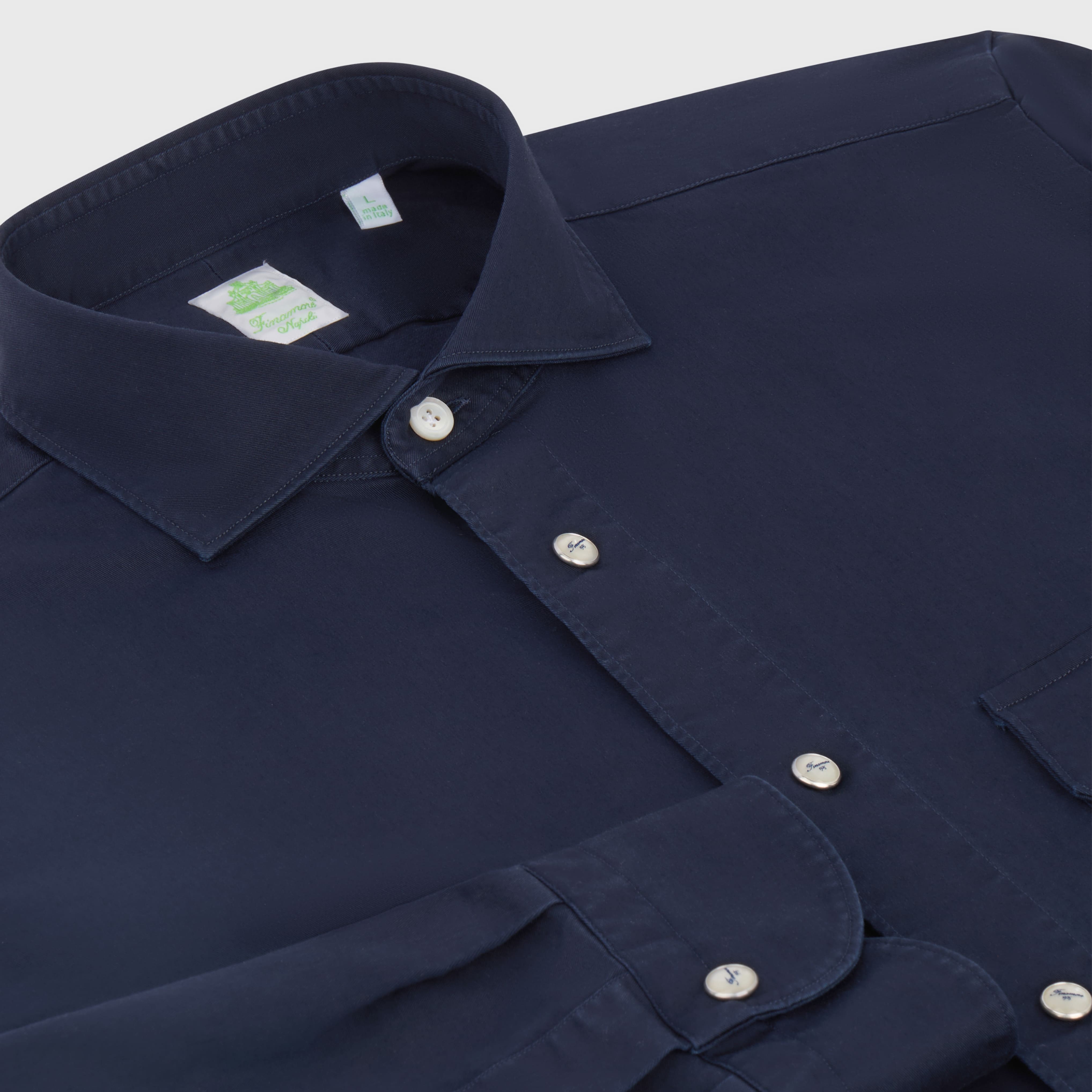 Maratea sport shirt regular fit cotton gabardine enzymed Achille collar