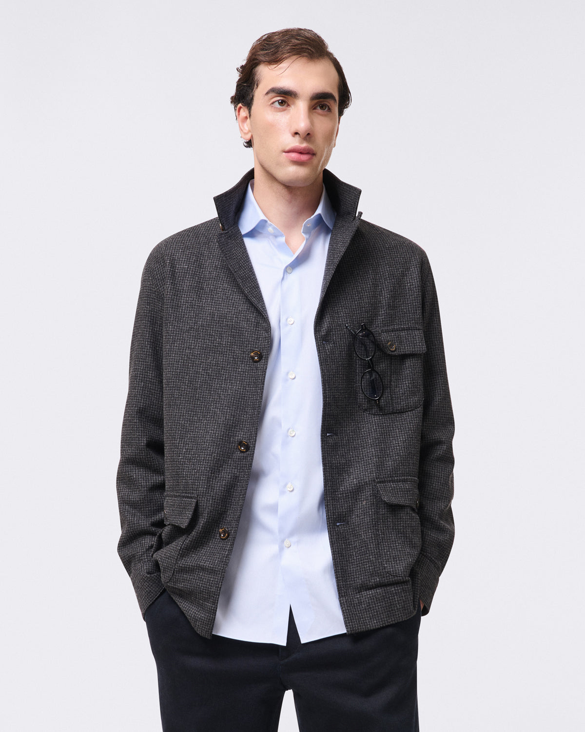 Classic slim fit Milano shirt in royal oxford cotton