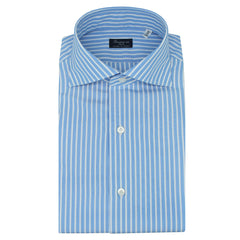 Classic Milano slim fit striped light blue shirt