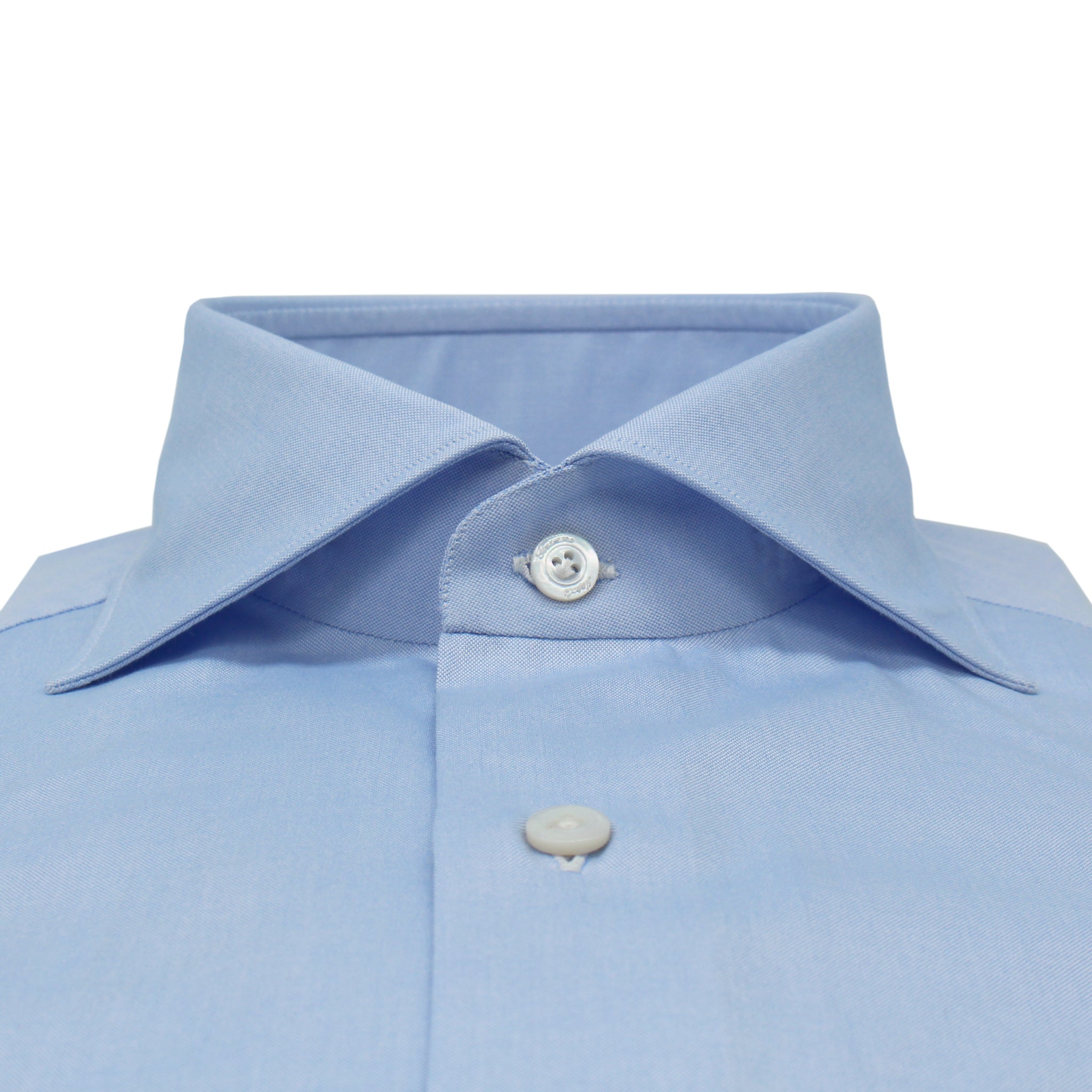Milan slim fit shirt in light blue pin point cotton