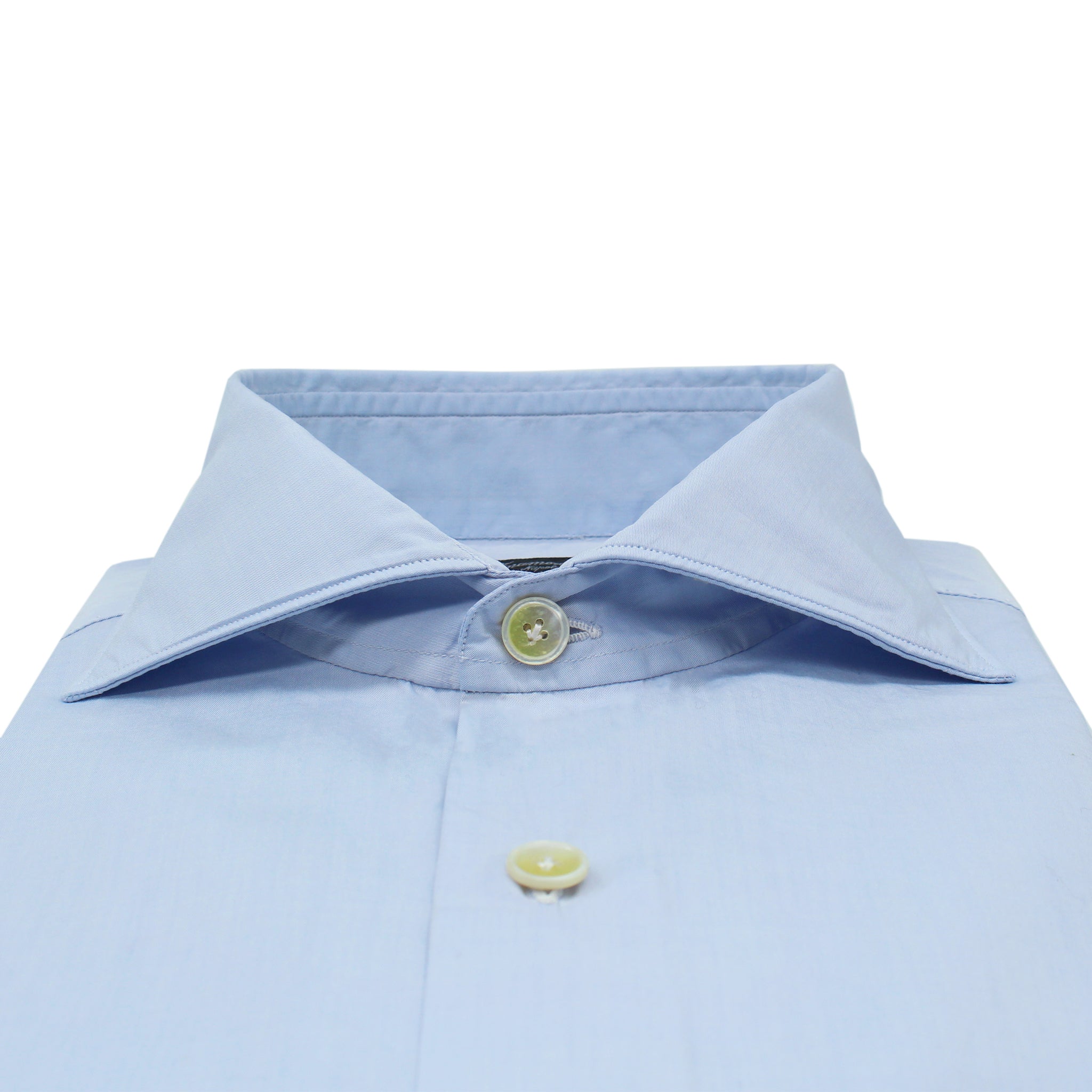 Milan slim fit shirt in light blue cotton enzymed treatment