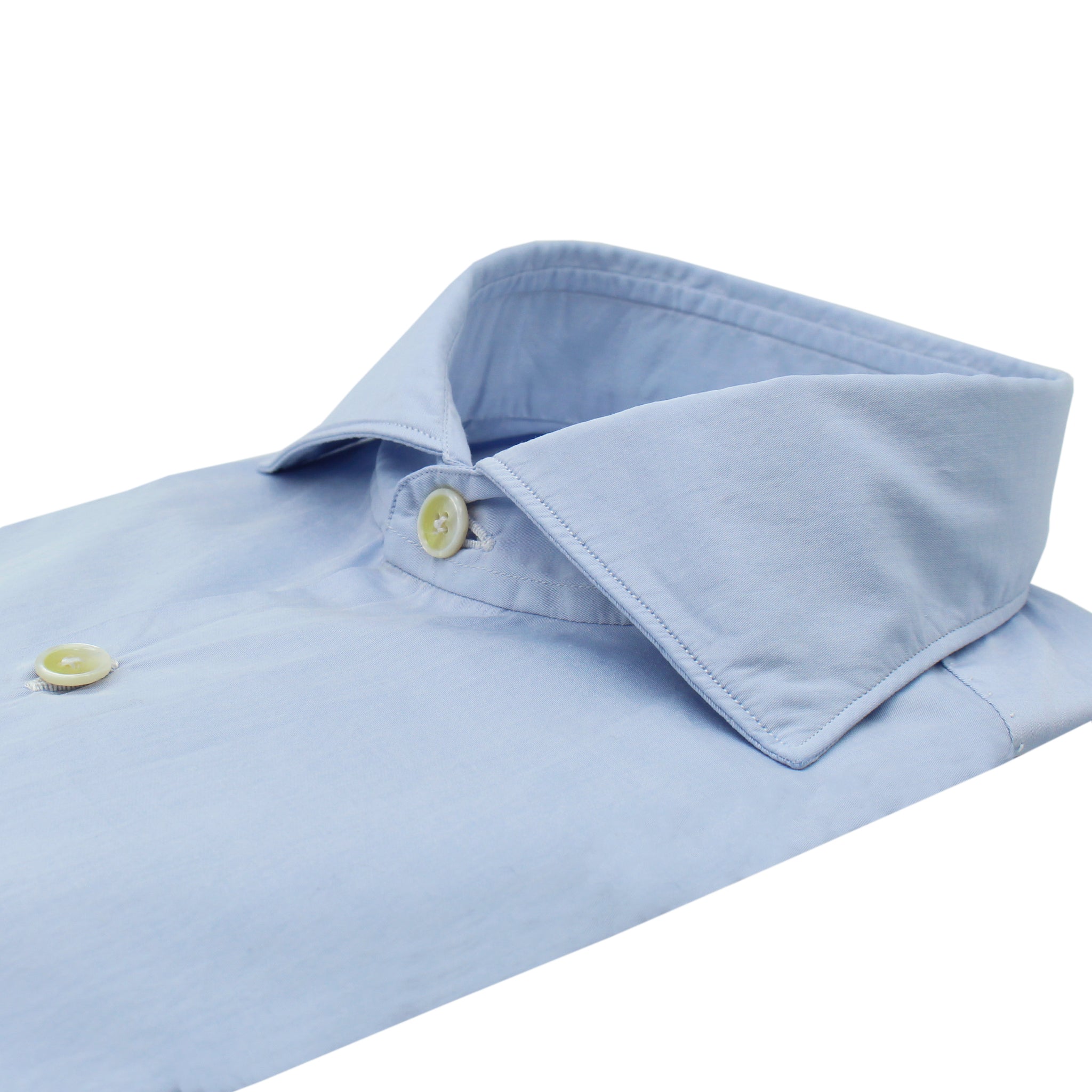 Milan slim fit shirt in light blue cotton enzymed treatment