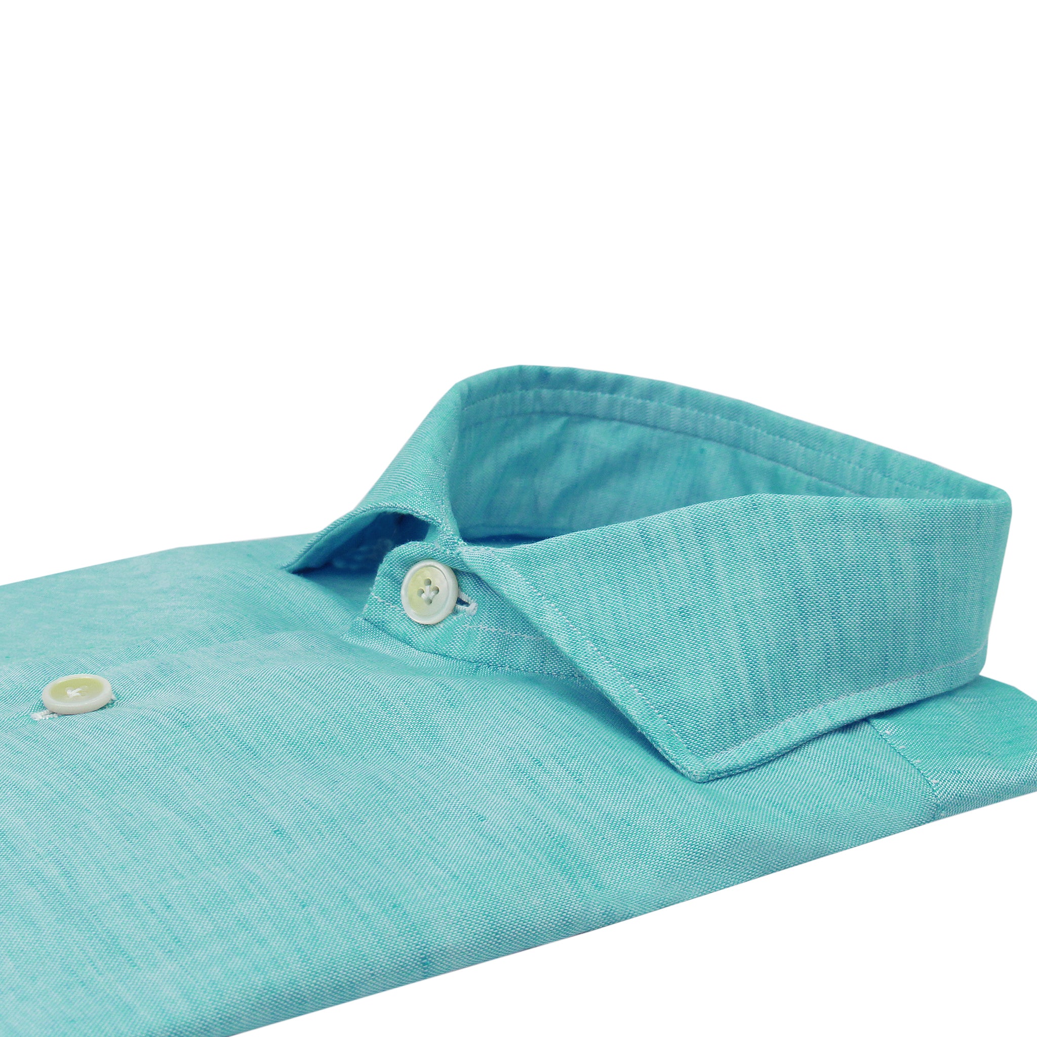 Camicia classica regolare Napoli in lino e cotone rosso corallo