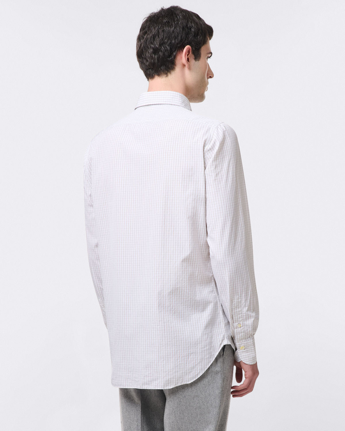 Classic Napoli checked shirt. Enzymed treatment, Alumo fabric