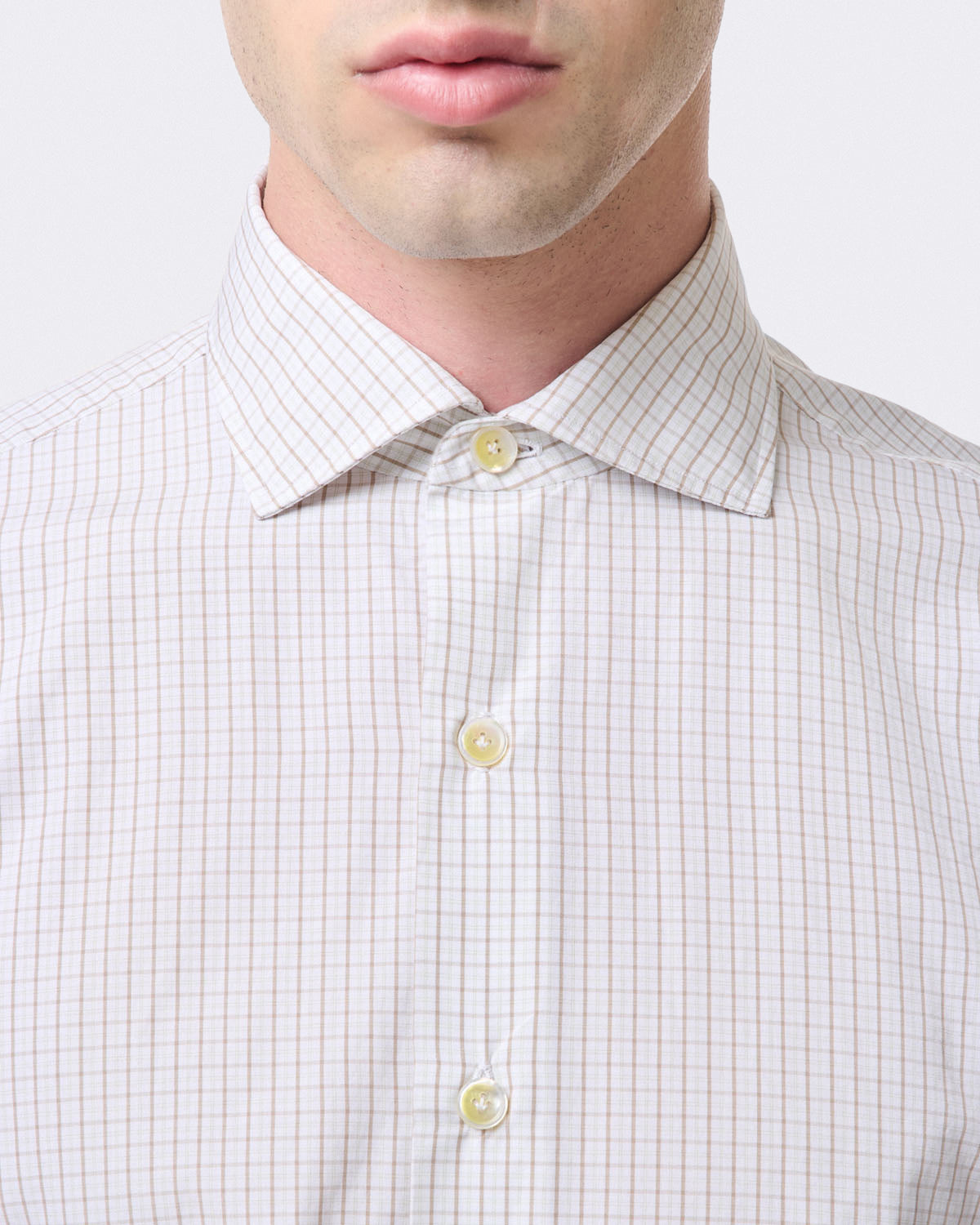 Classic Napoli checked shirt. Enzymed treatment, Alumo fabric