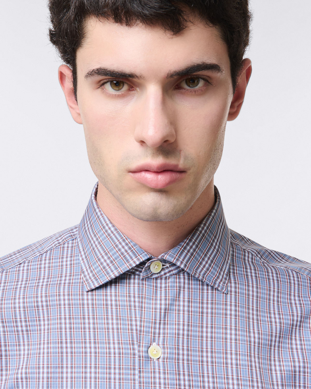 Classic regular fit Napoli checked shirt. Cotton twill. Enzymed treatment