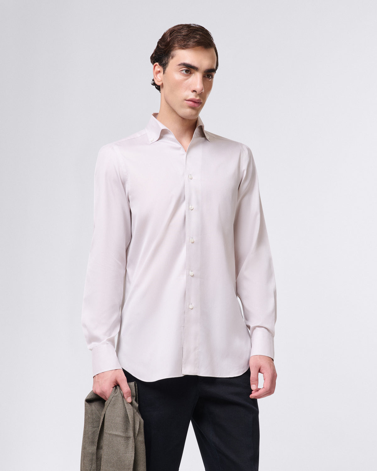 Napoli One Piece Collar shirt in 170 a 2 Royal Oxford Cotton