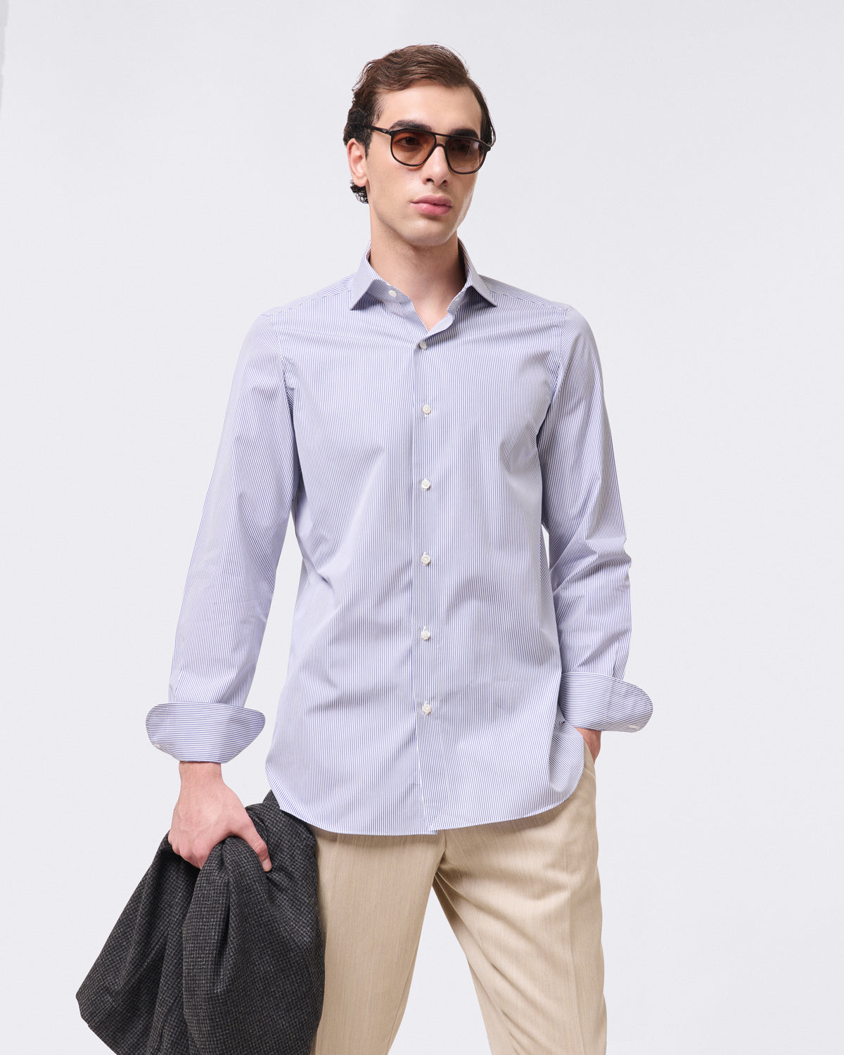 Classic Napoli shirt regular fit 120/2 cotton striped