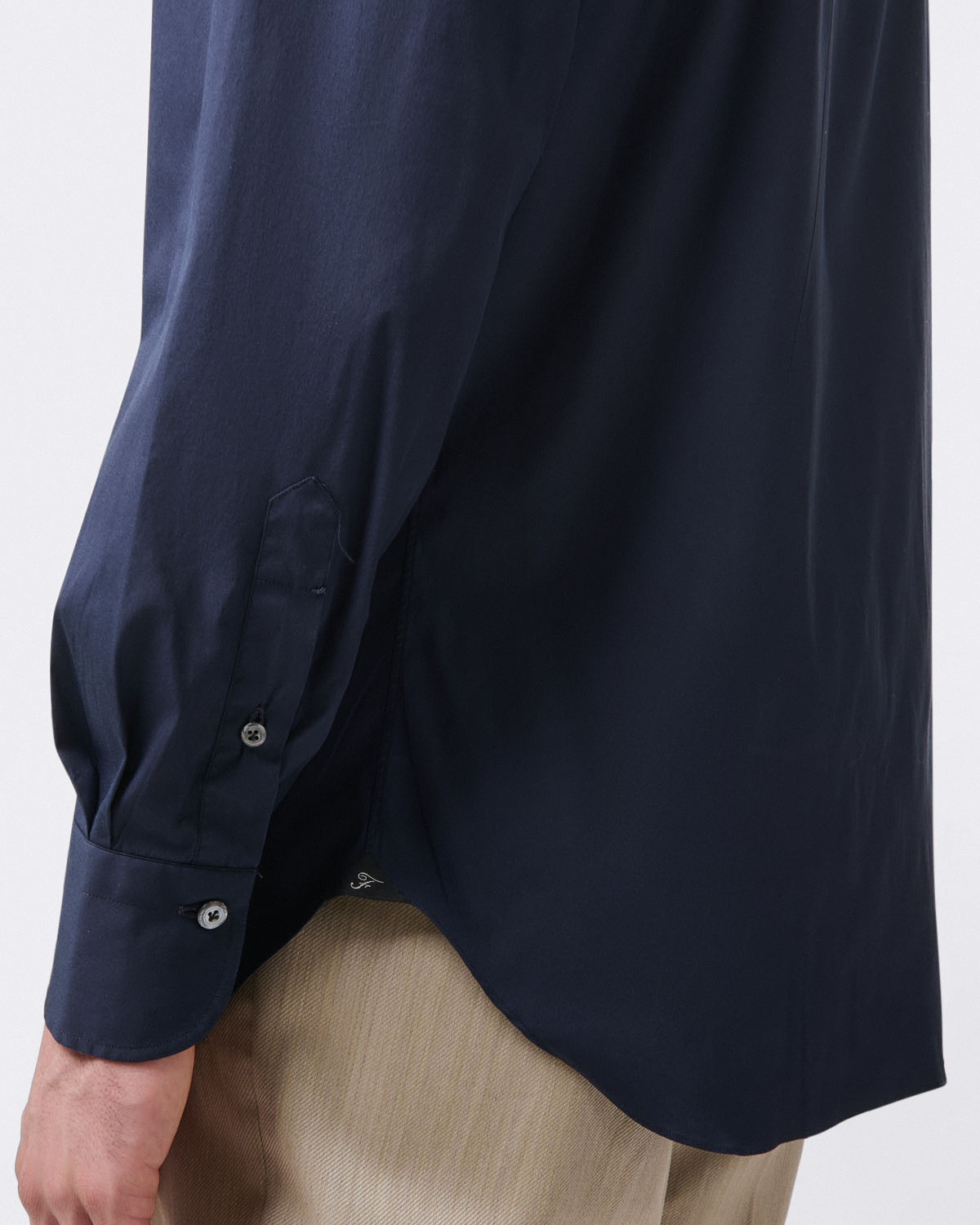 Napoli regular fit dark blue stretch shirt