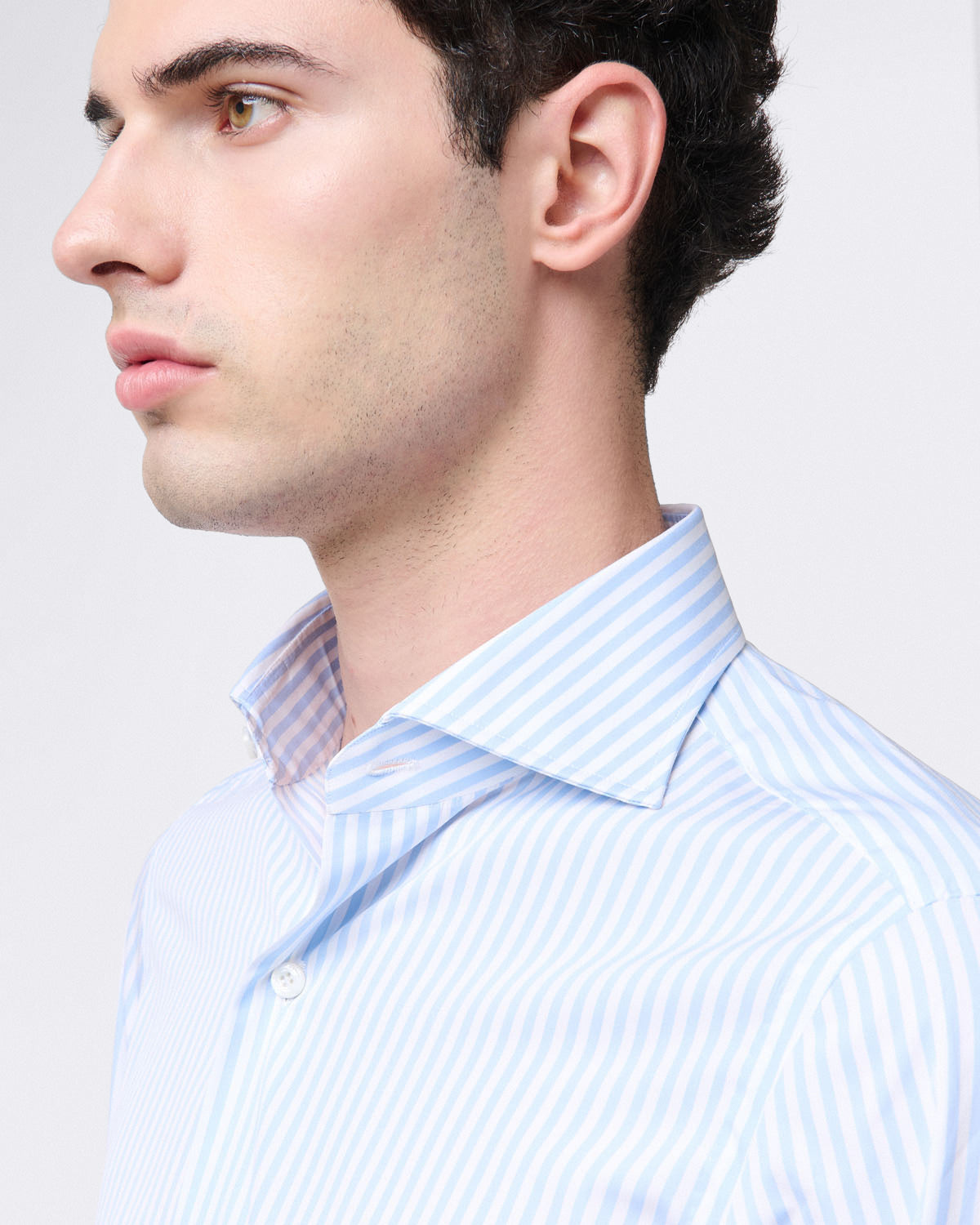Napoli classic regular shirt in striped popeline cotton