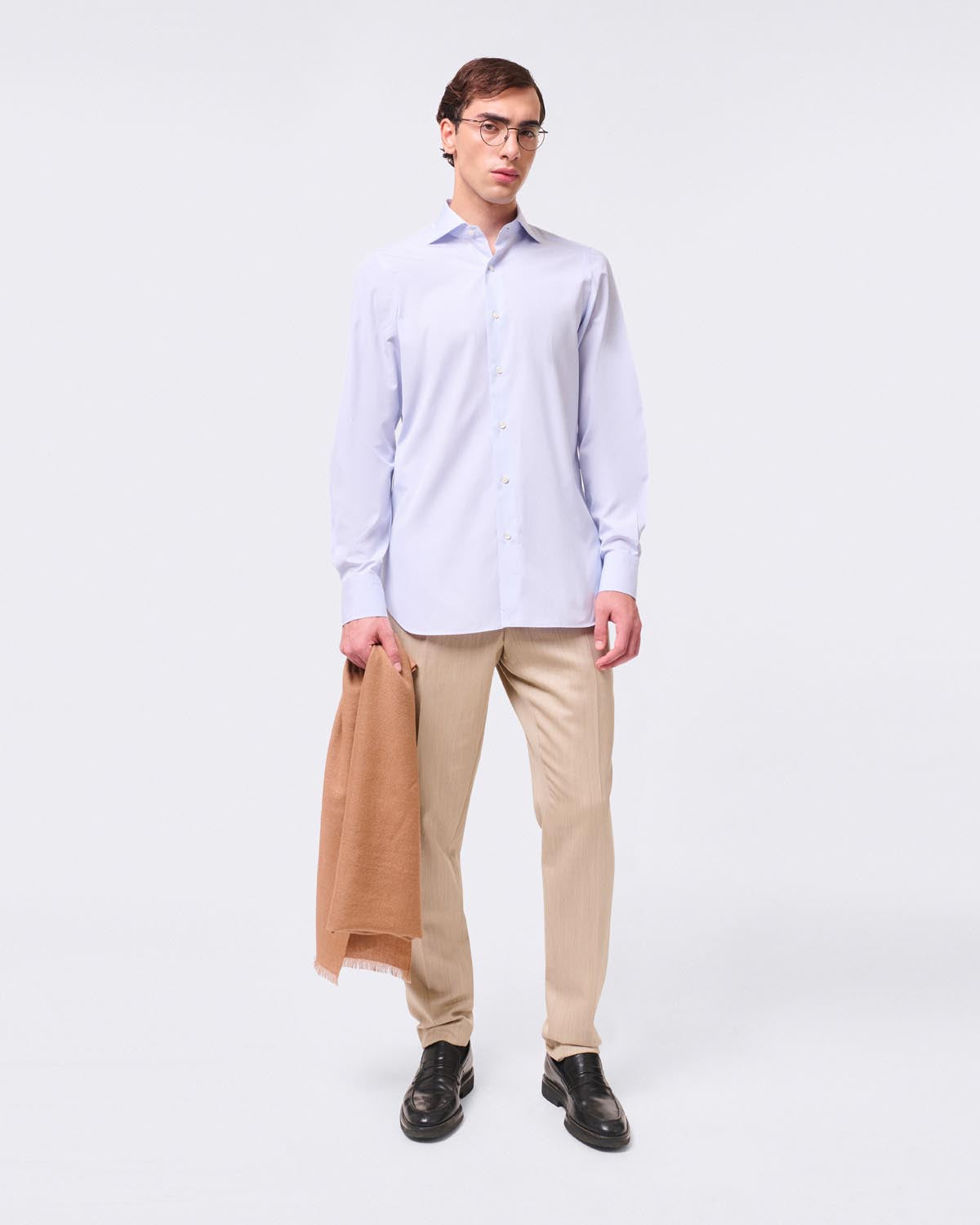 Classic slim fit Milano striped shirt in 120/2 cotton