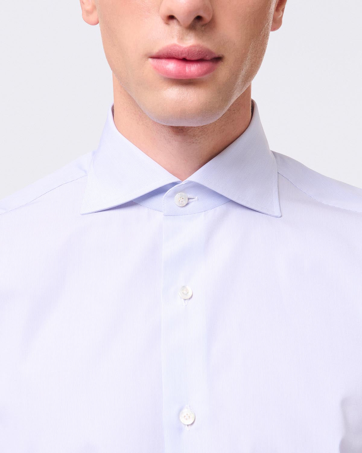 Classic slim fit Milano striped shirt in 120/2 cotton