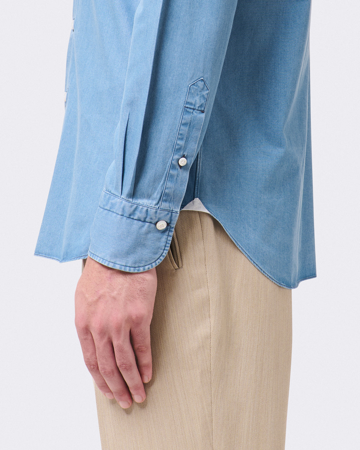 Napoli classic shirt regular fit in denim bleach and stone