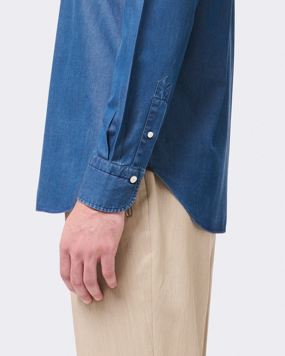 Napoli classic shirt regular fit in denim bleach and stone