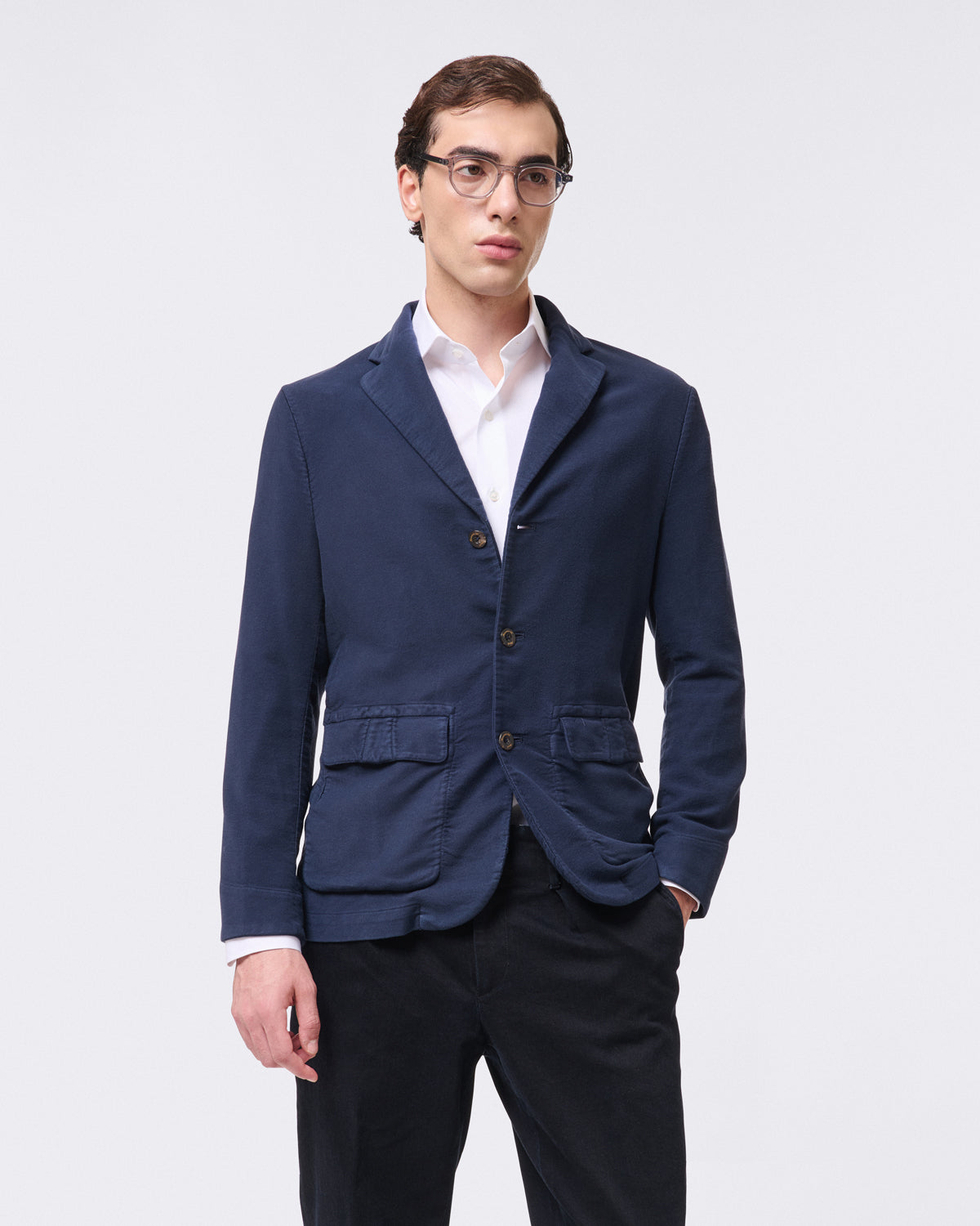 Classic regular fit Napoli shirt in 120/2 cotton cufflink cuff