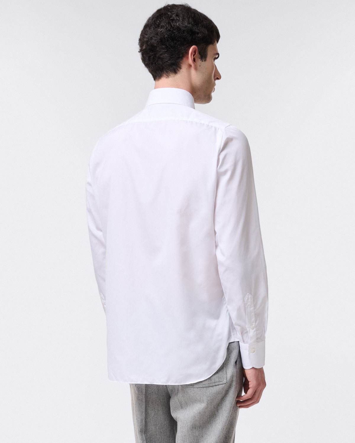Napoli Traveller white popeline cotton shirt Finamore 1925
