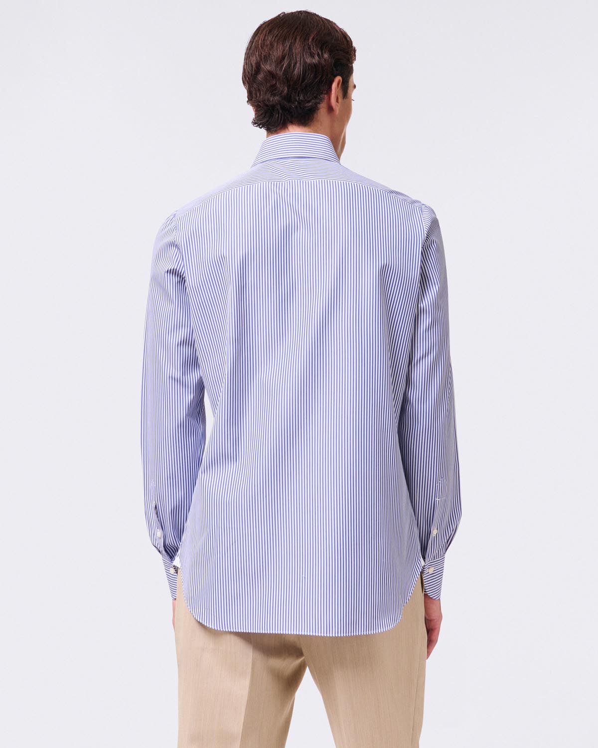 Classic slim fit Milano striped shirt in 120/2 cotton