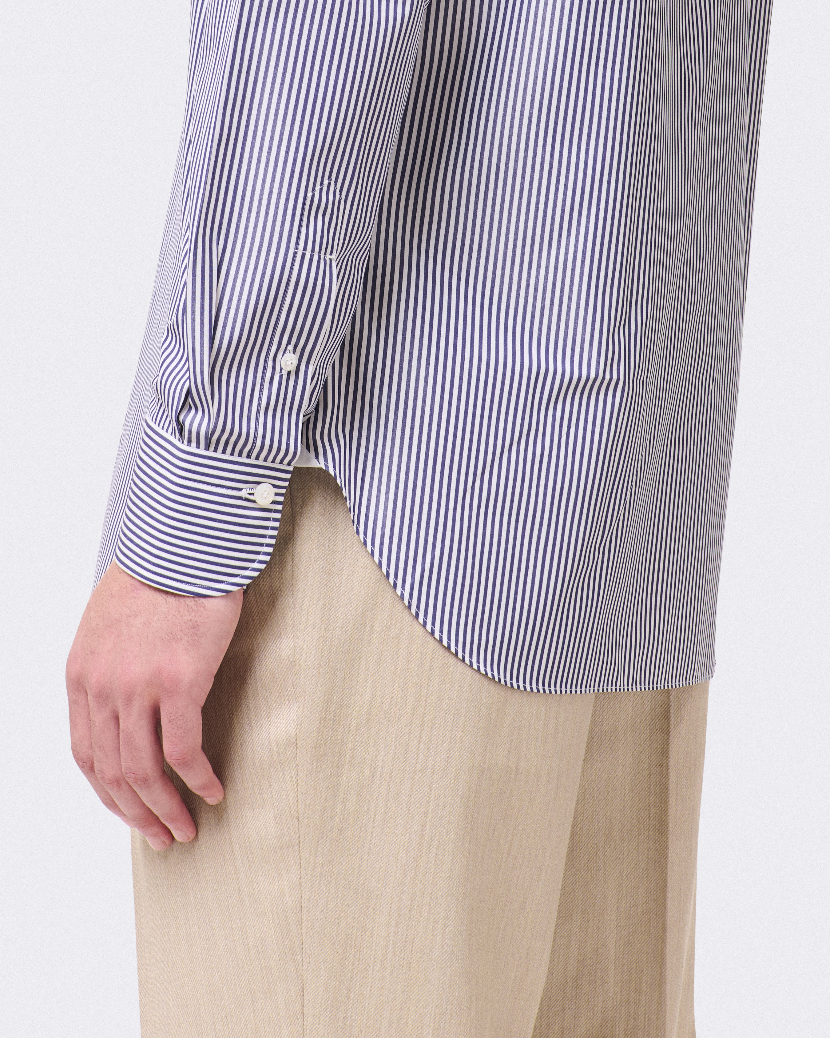 Classic regular fit striped Napoli shirt in 120/2 cotton