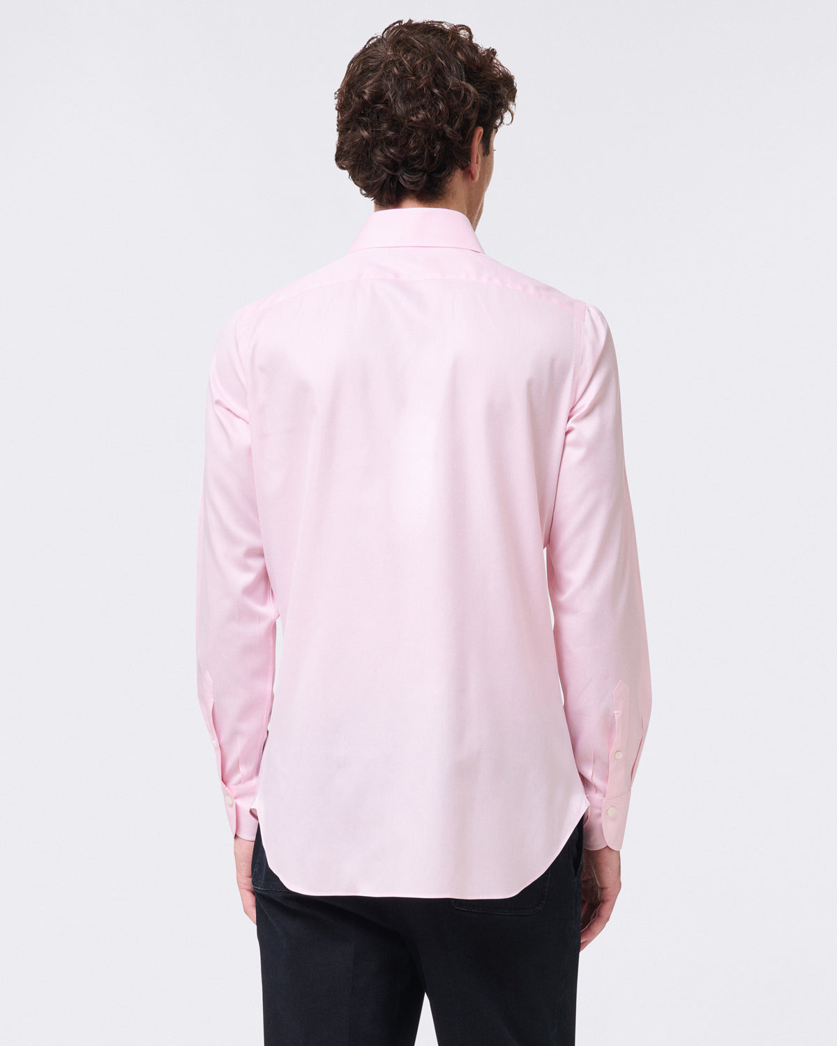 Classic regular fit Napoli shirt in 120/2 cotton twill White or pink