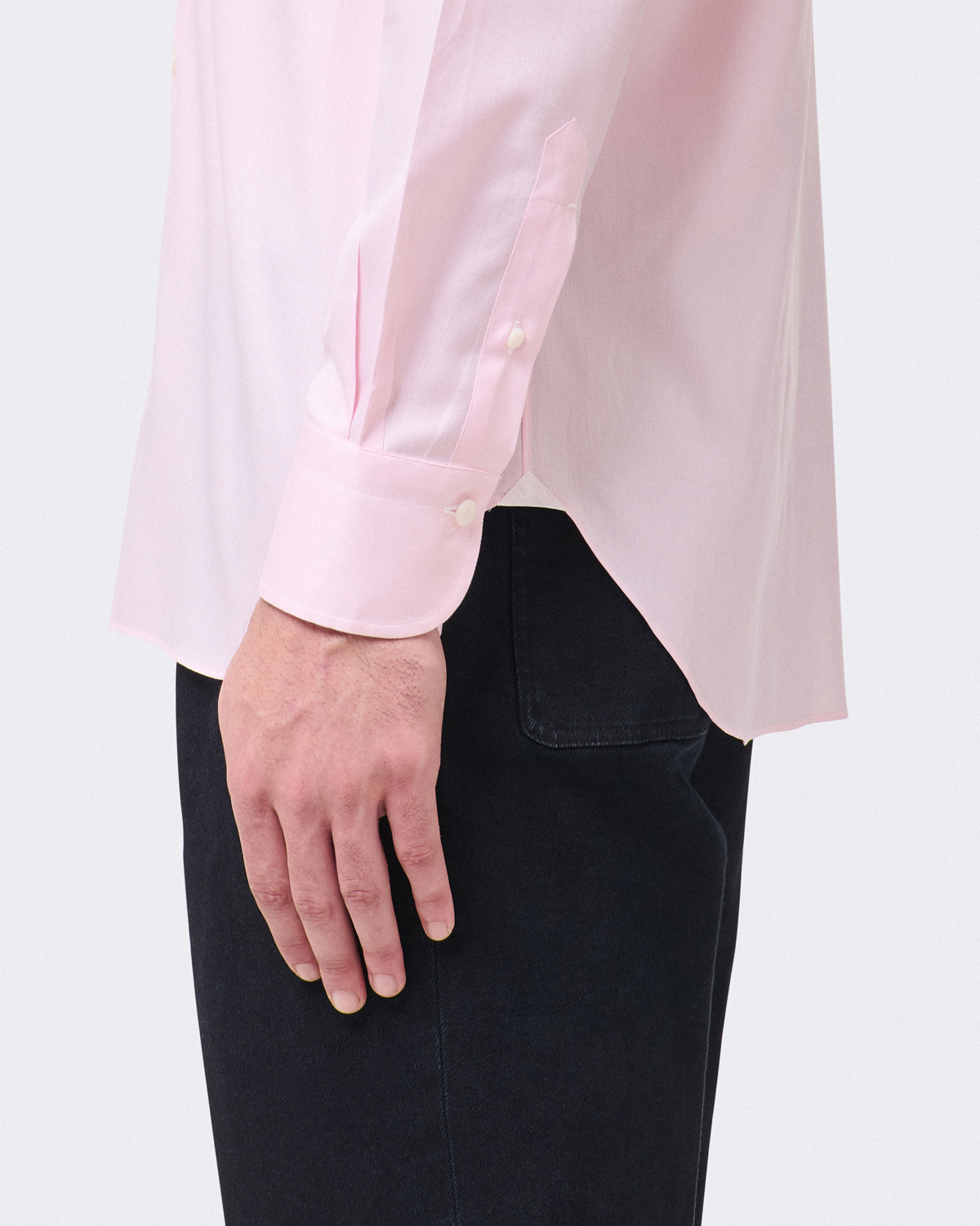 Classic regular fit Napoli shirt in 120/2 cotton twill White or pink