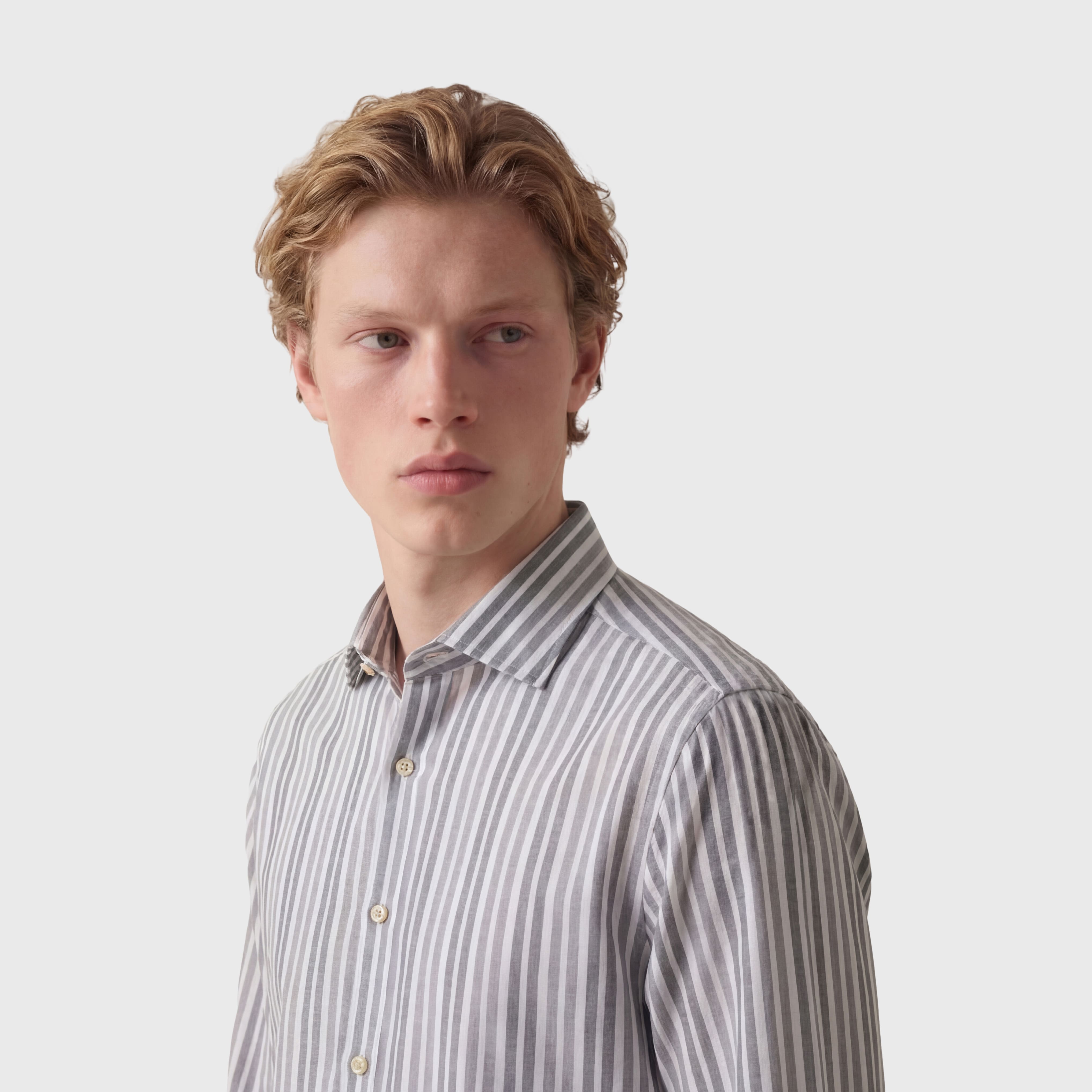 Napoli shirt regular fit cotton stripe Carlo Riva 180/2 Eduardo collar