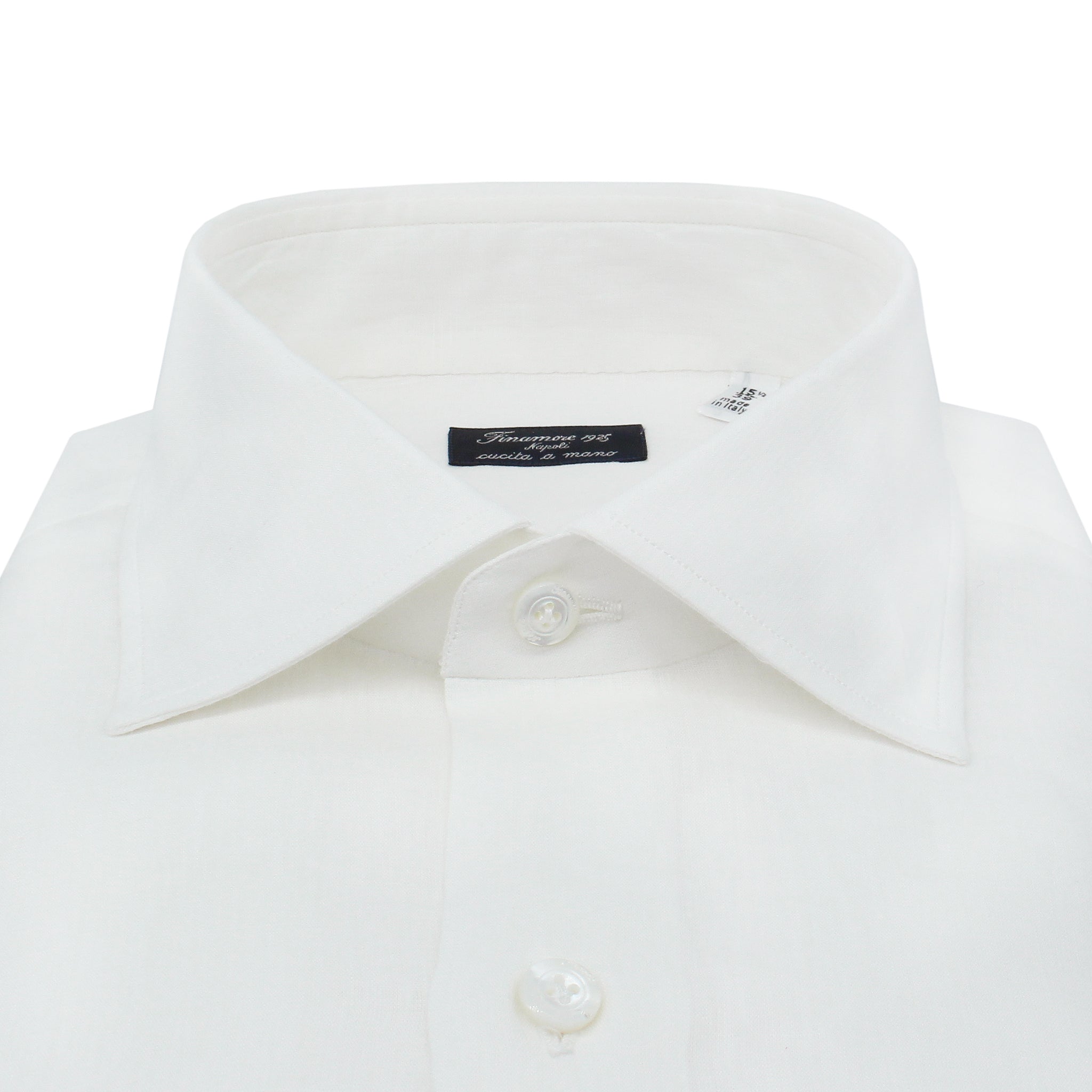 Napoli regular fit shirt in white cotton Carlo Riva fabric