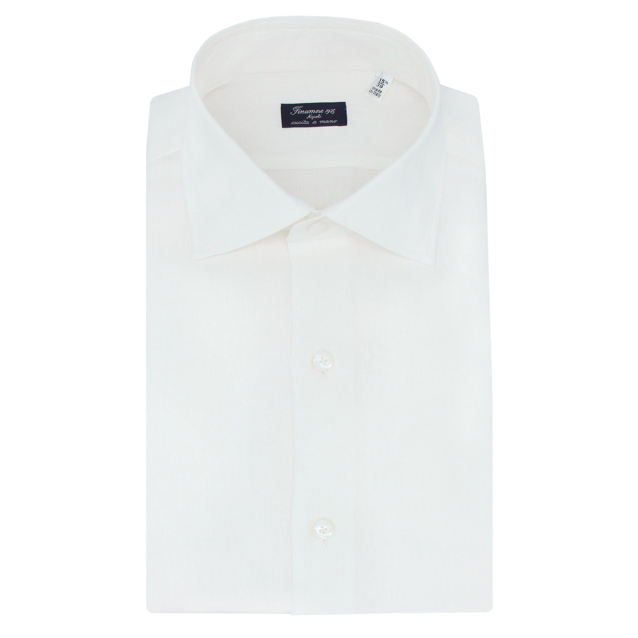 Napoli regular fit shirt in white cotton Carlo Riva fabric