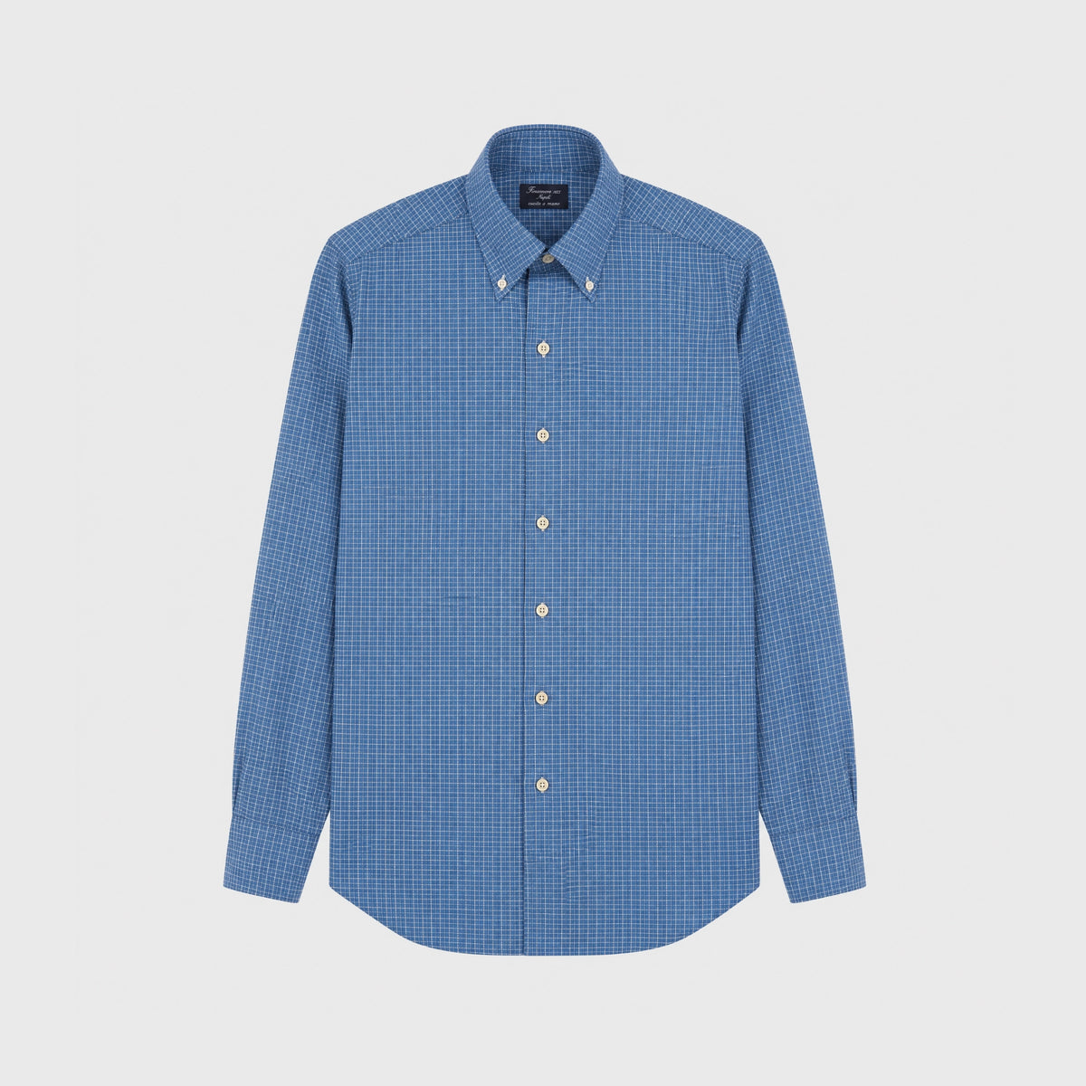 Napoli regular fit cotton cashmere flannel check Carlo Riva