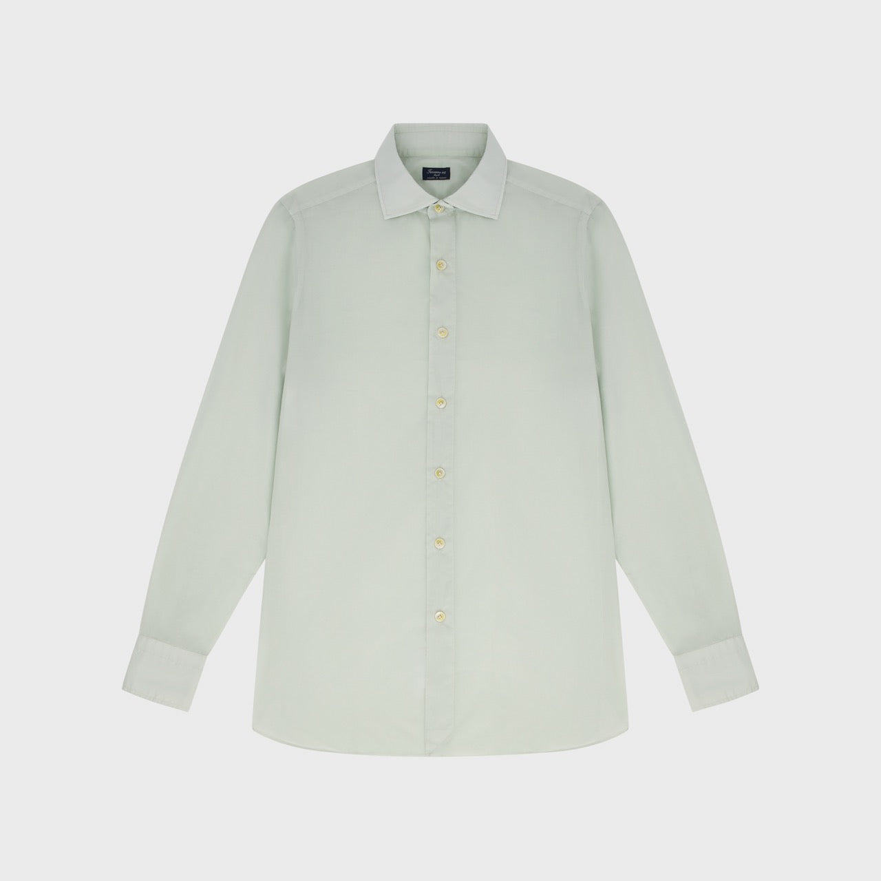 Napoli shirt regular fit cotton-silk mint garment dyed Zante collar