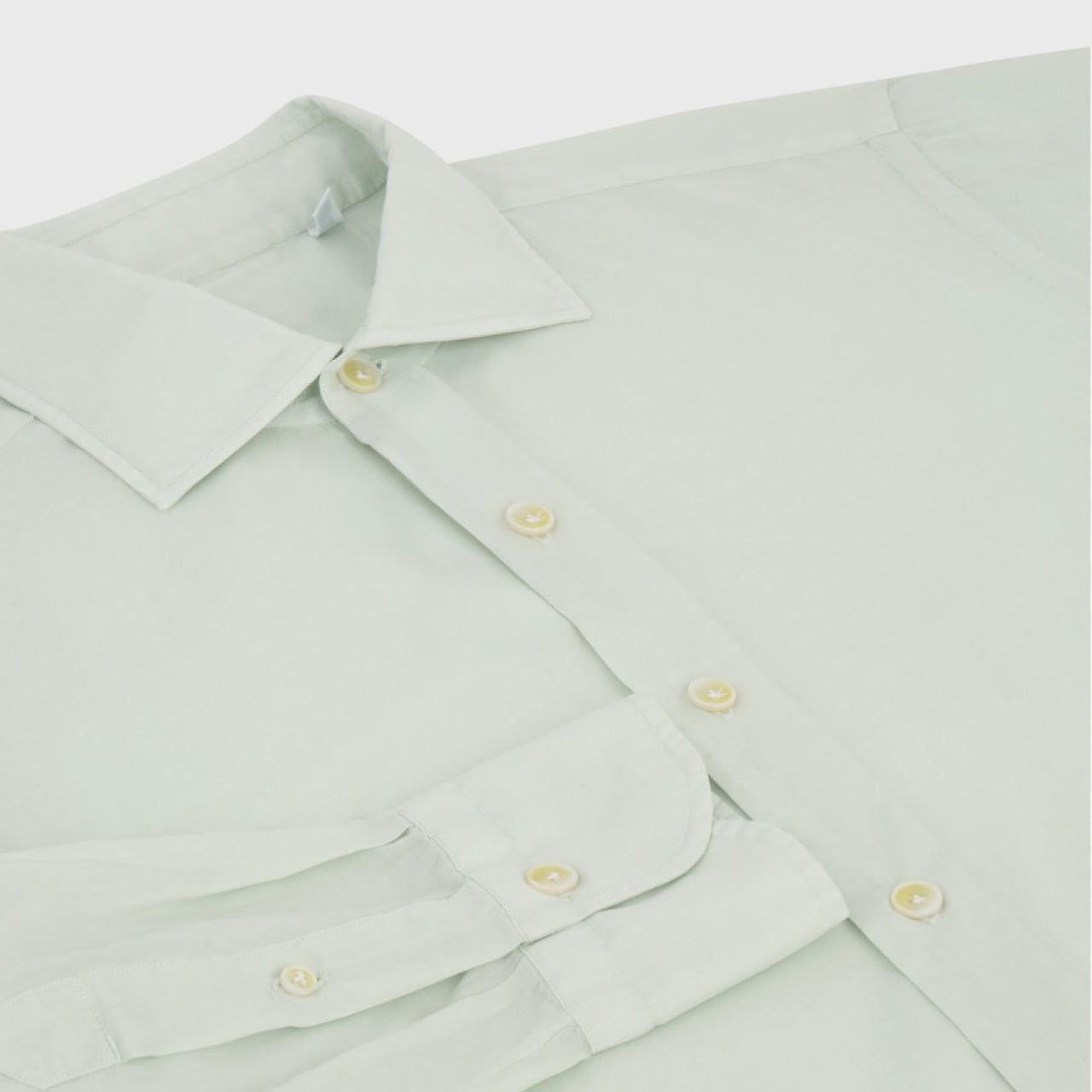 Napoli shirt regular fit cotton-silk mint garment dyed Zante collar
