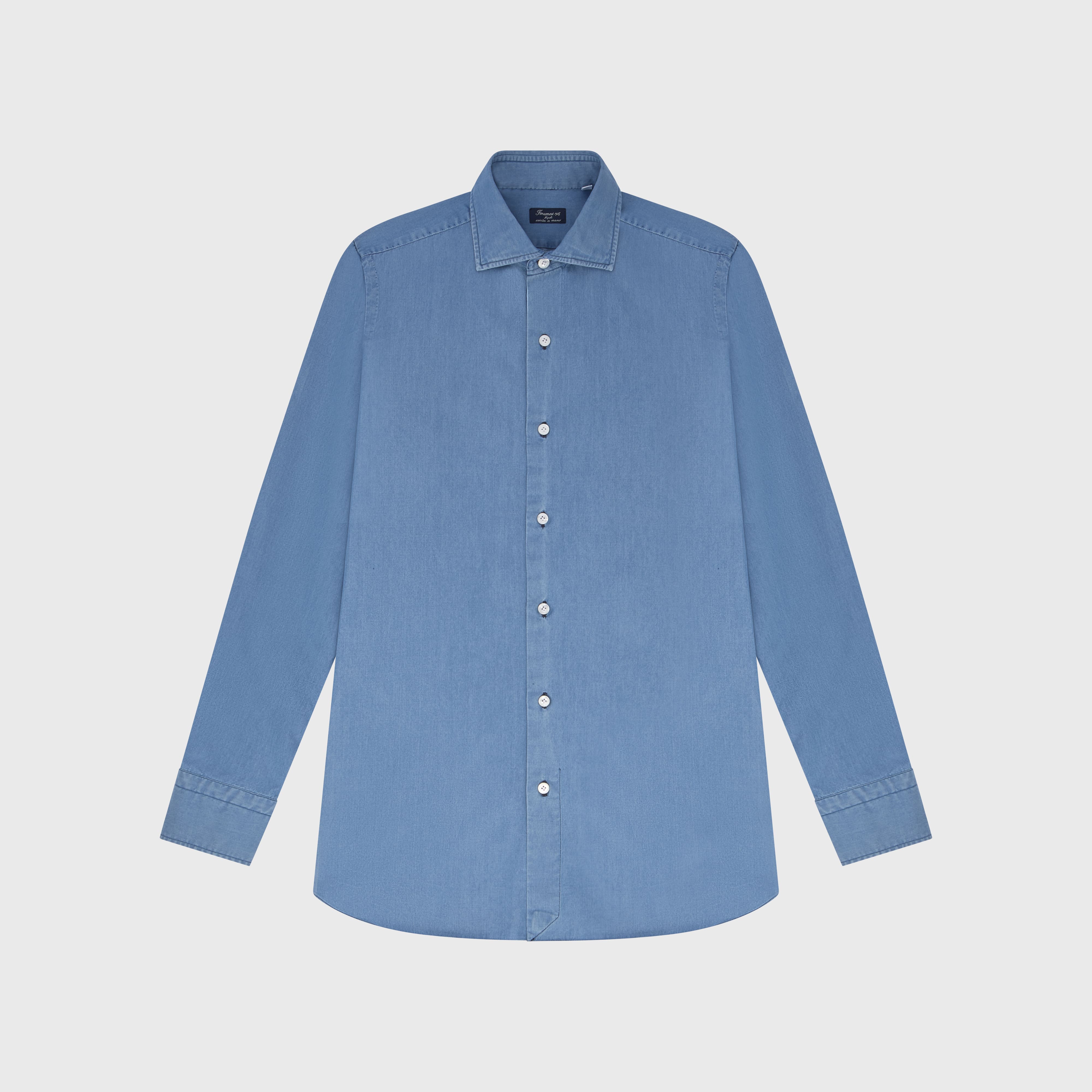Napoli classic shirt regular fit in denim bleach and stone